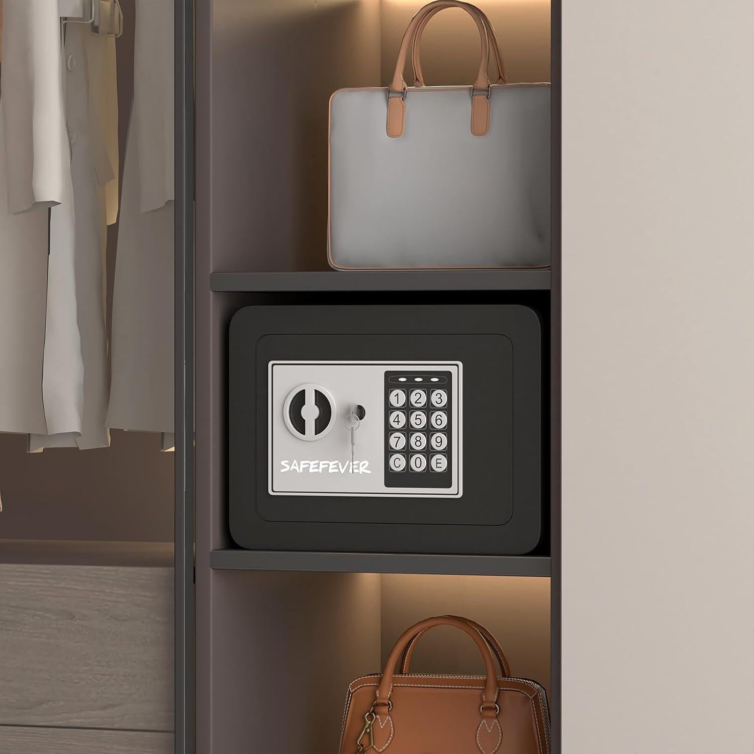 Caja Fuerte Pequeña SAFEFEVER con Teclado Electrónico 6.53L