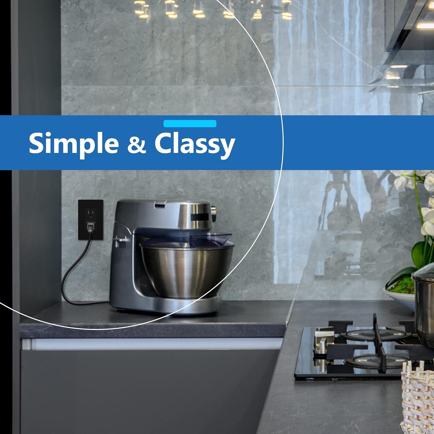 Receptáculo Decorador LIDER 15A Negro a Prueba de Niños