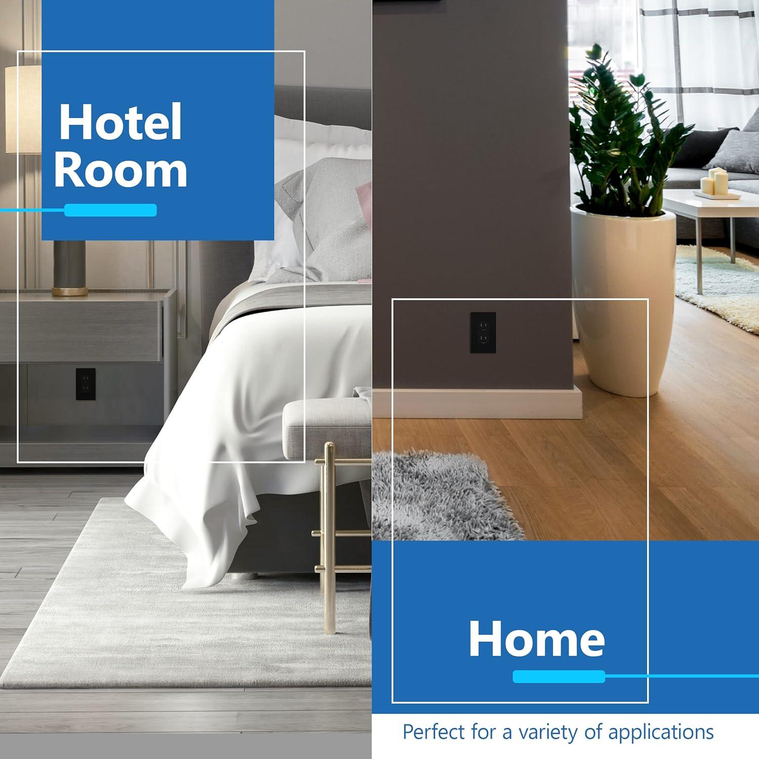 Receptáculo Decorador LIDER 15A Negro a Prueba de Niños