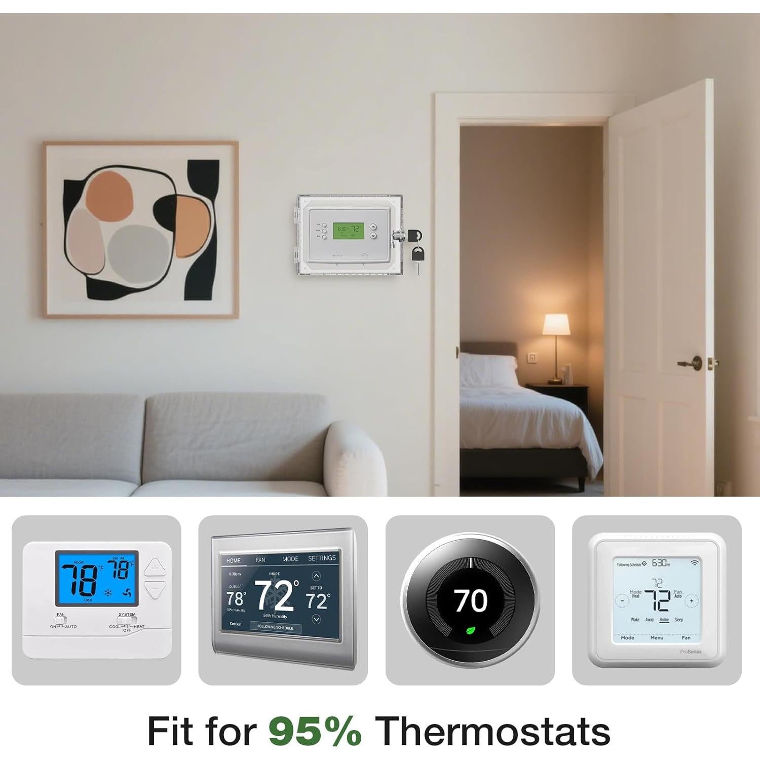 Caja de Bloqueo para Termostato AUURIO 18.5x14.5cm con Llave
