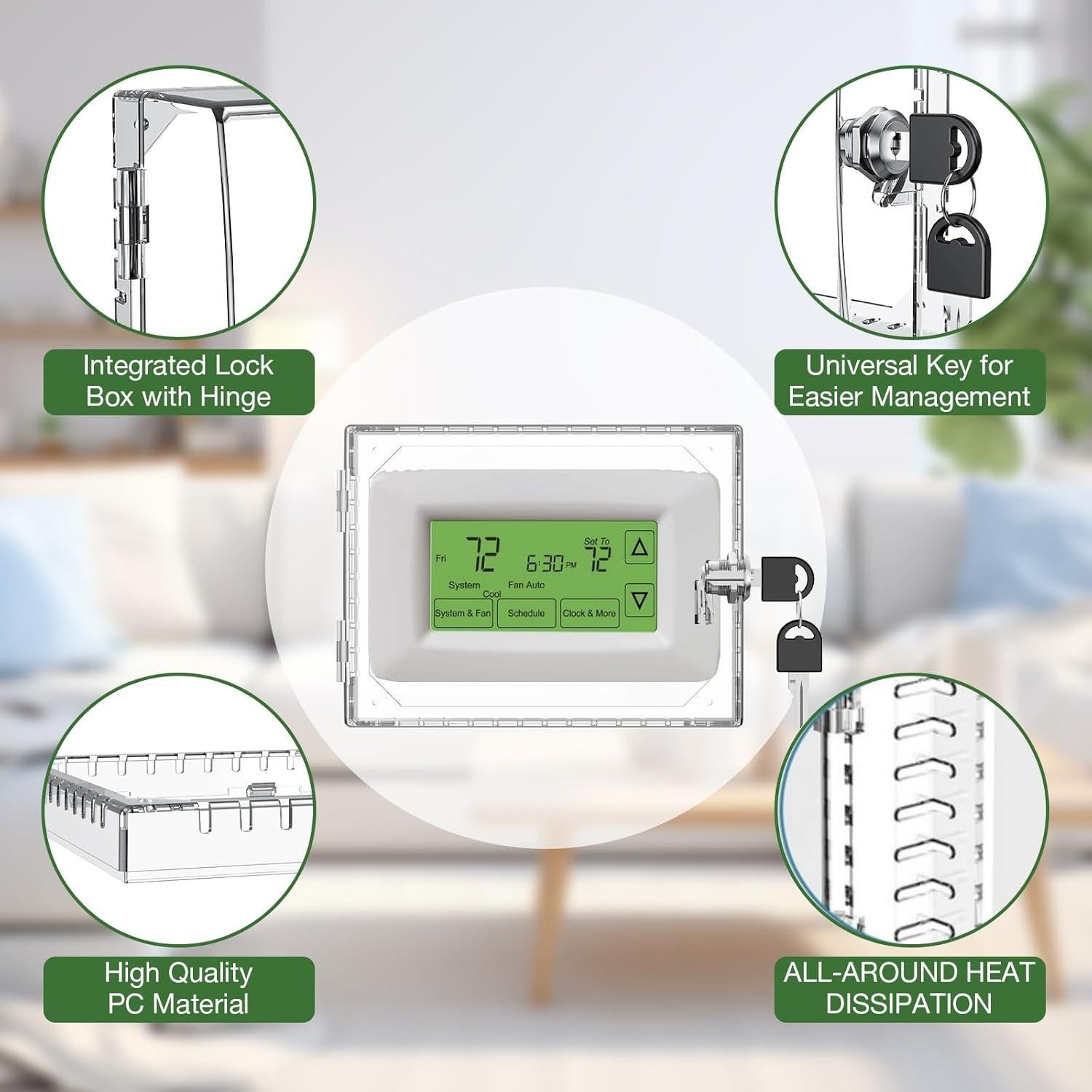 Caja de Bloqueo para Termostato AUURIO 18.5x14.5cm con Llave