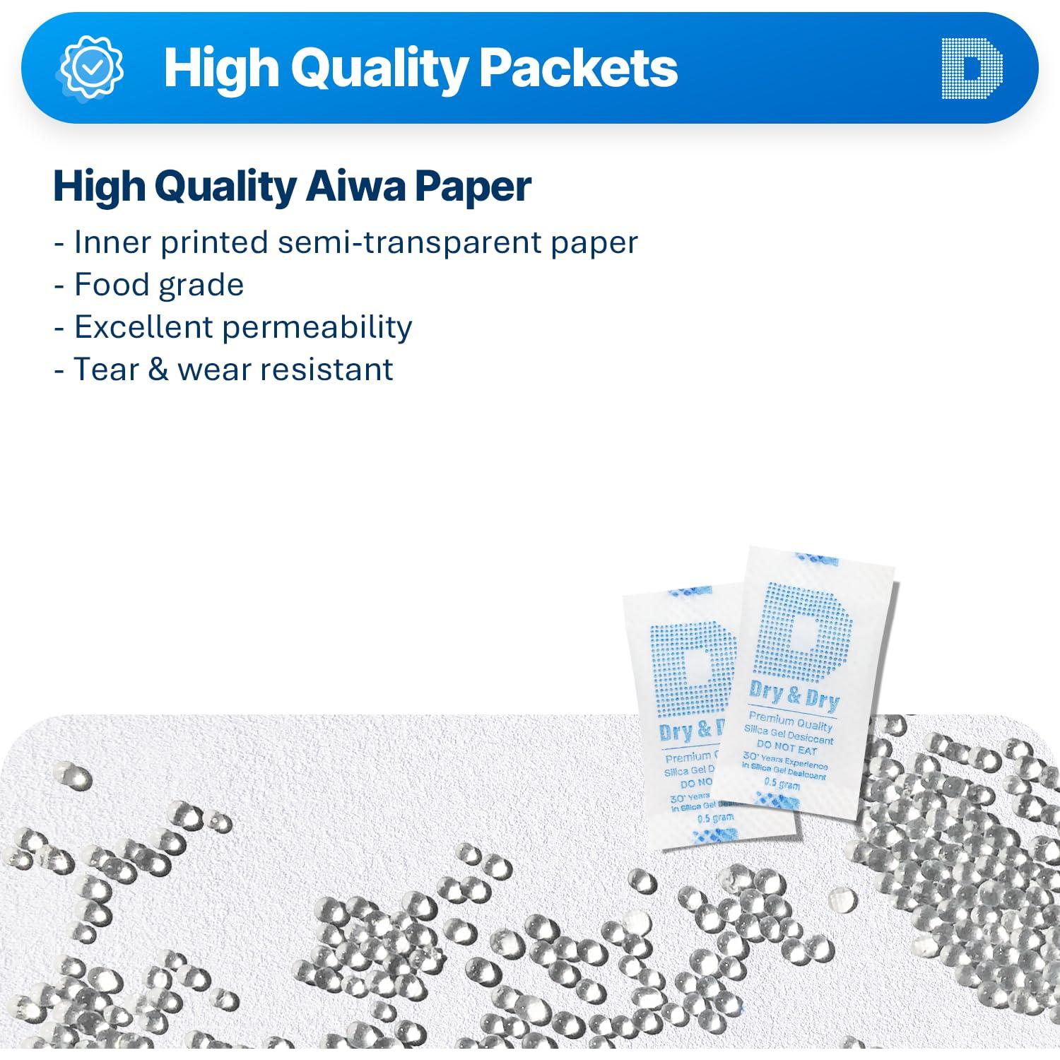 Paquetes de Gel Deshidratante de Silica L2K 0.5g - 100 Unidades