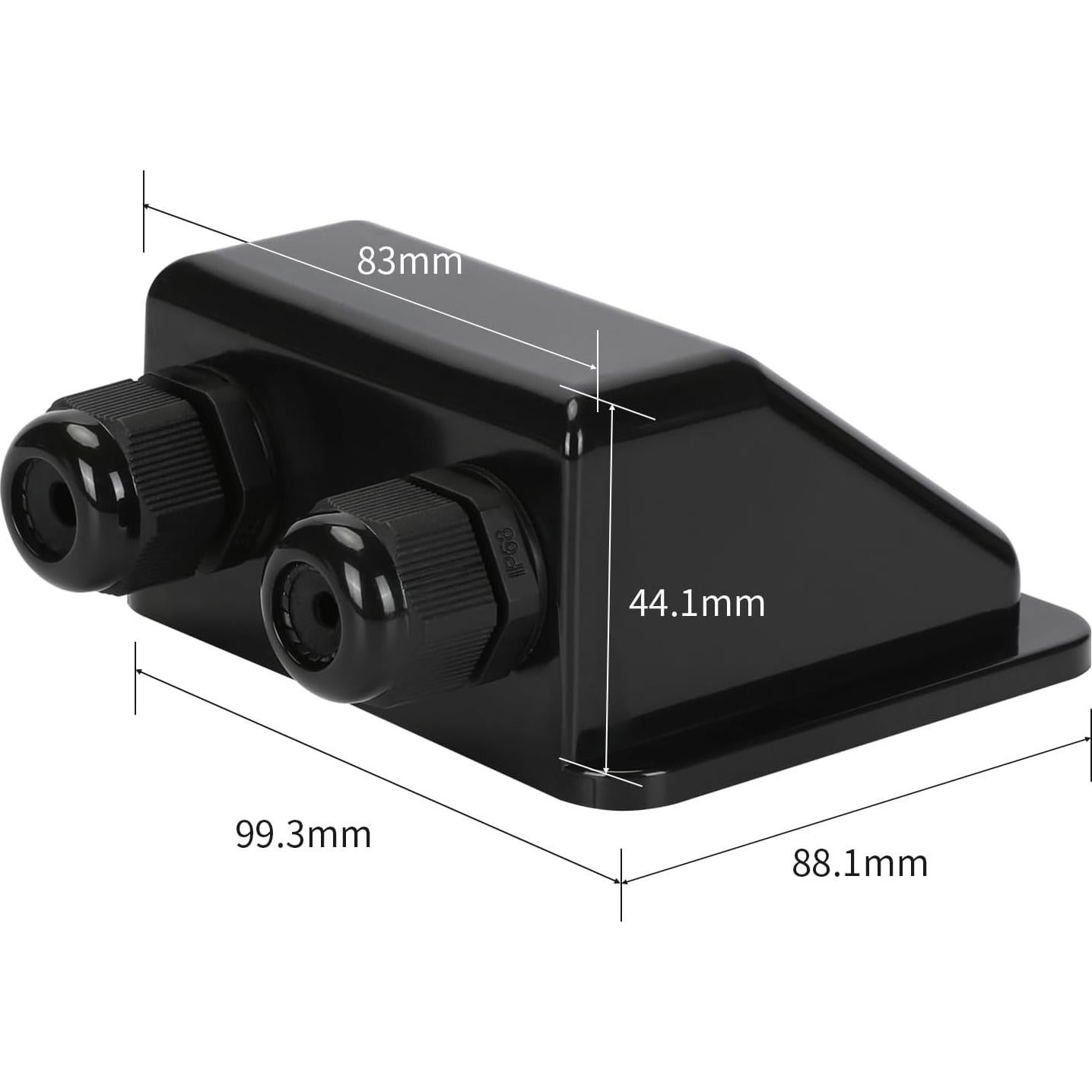 Caja de entrada de cable solar doble TOMSHIELE negra IP68