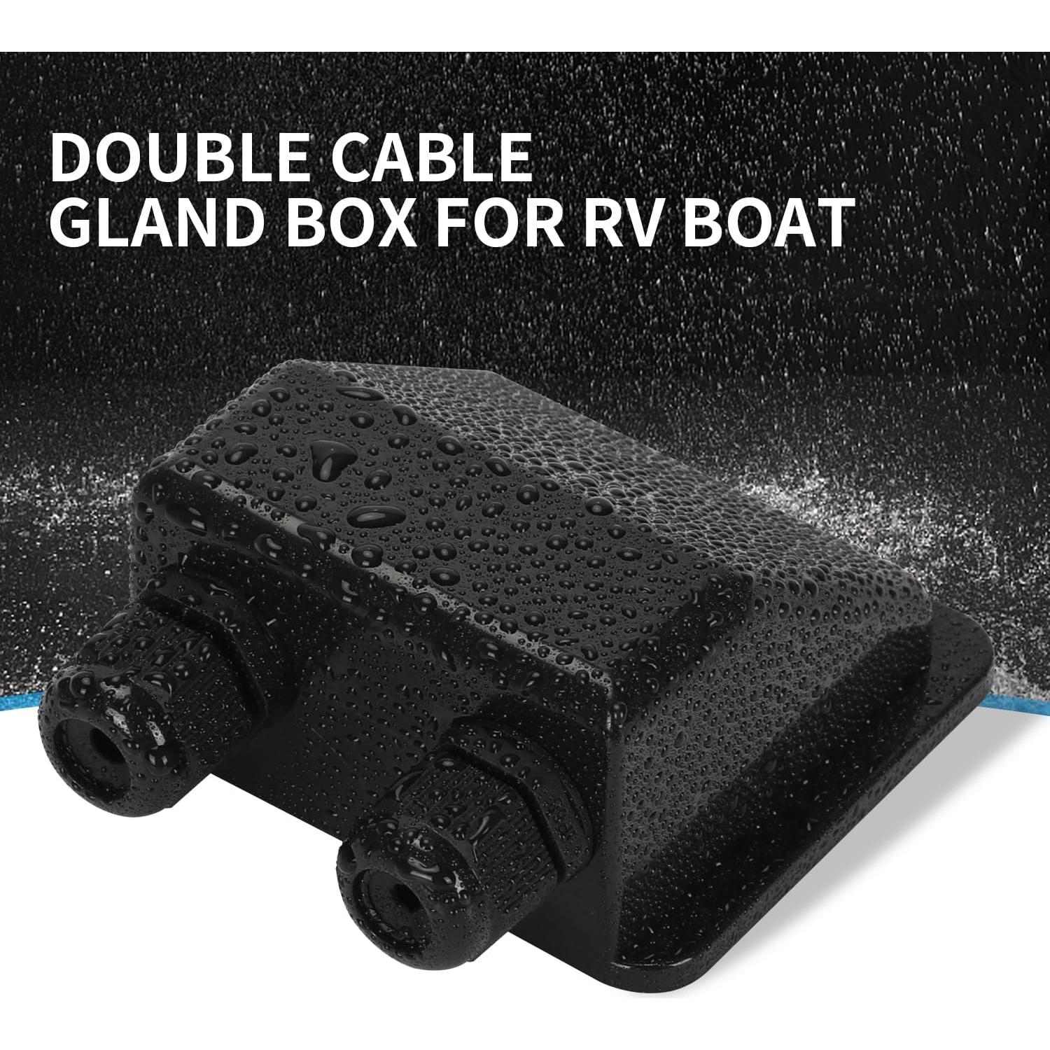 Caja de entrada de cable solar doble TOMSHIELE negra IP68