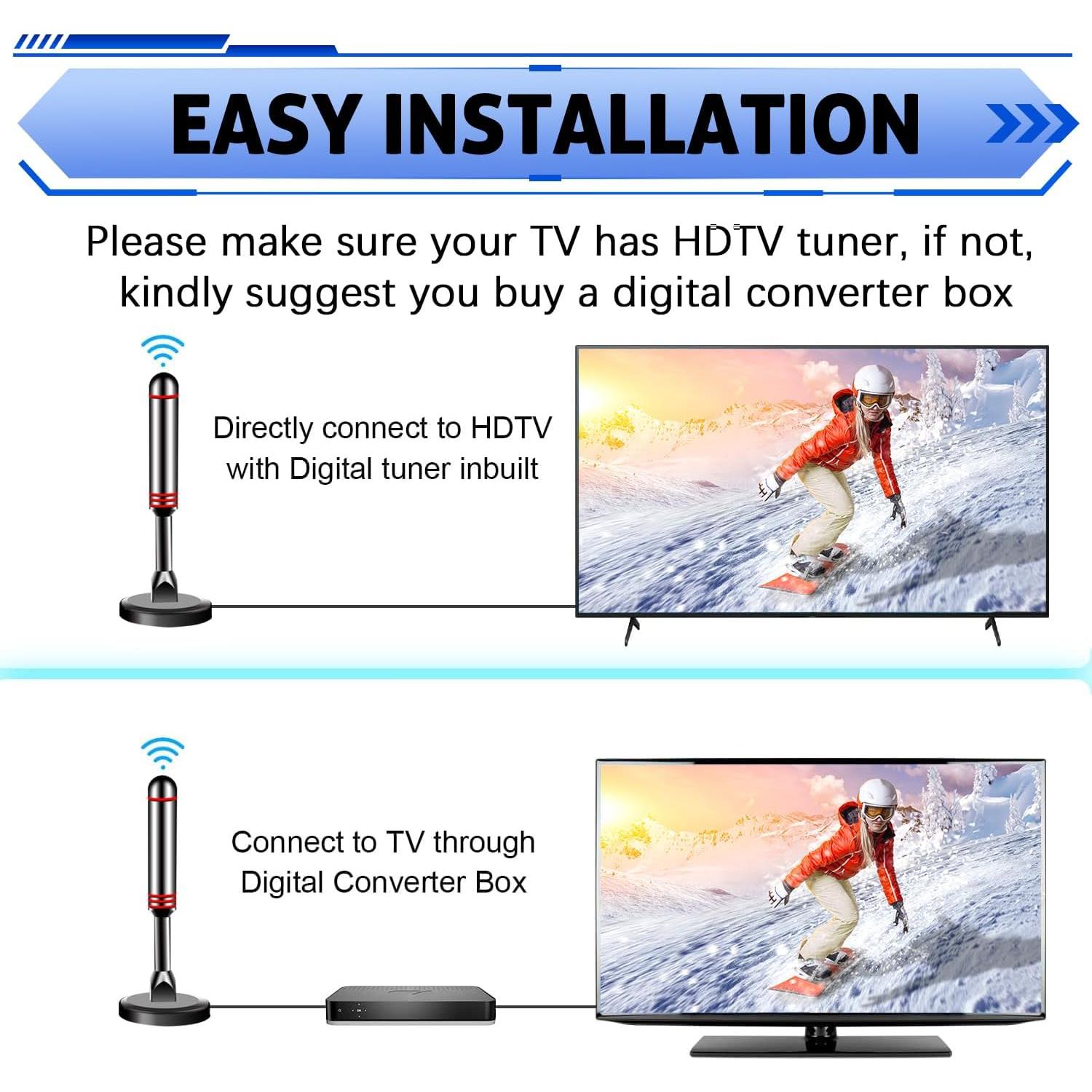 Antena de TV Digital Interior ATVFuture V011-3 4K HD 3.05m