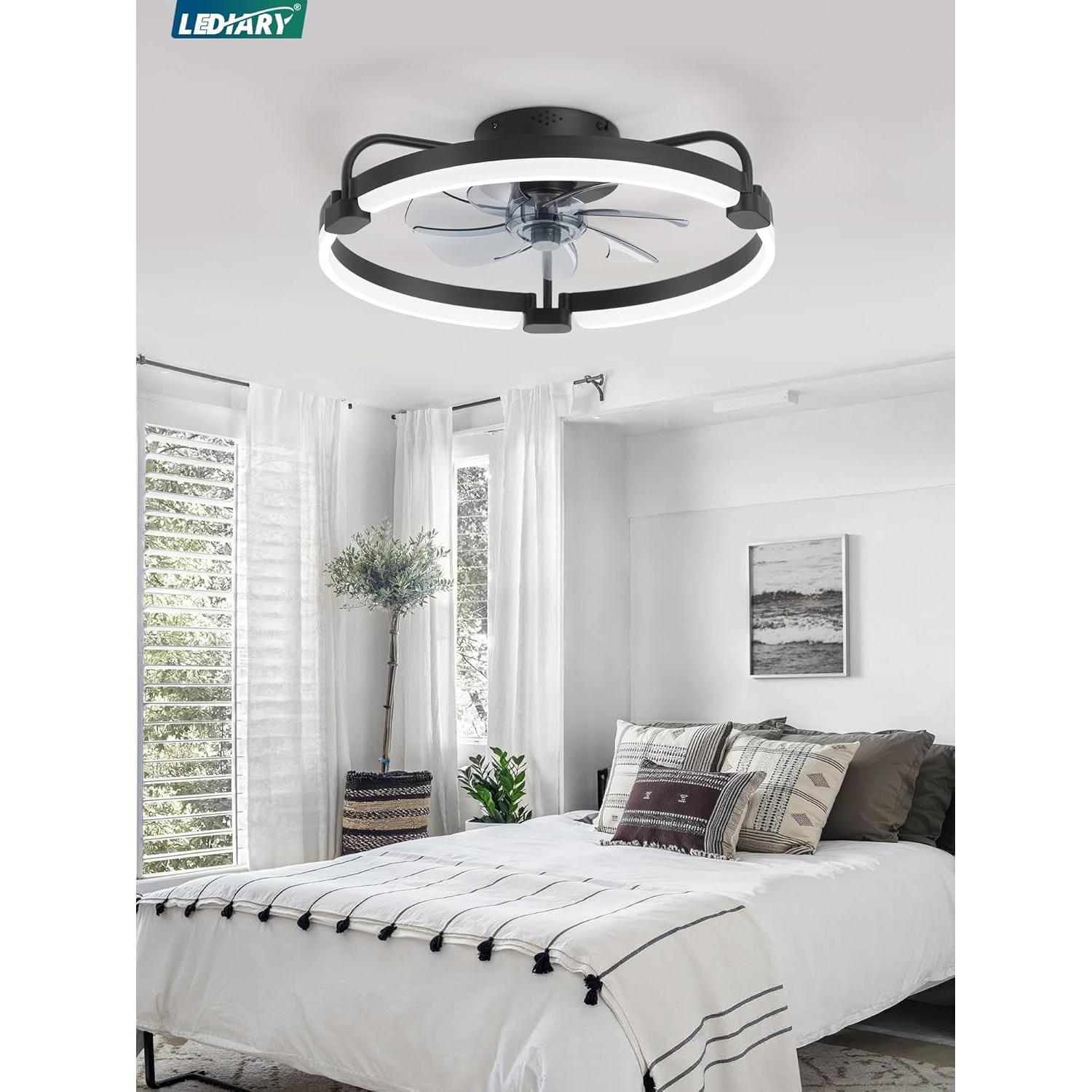 Ventilador de Techo LEDIARY 50.8 cm con Luz y Control Remoto