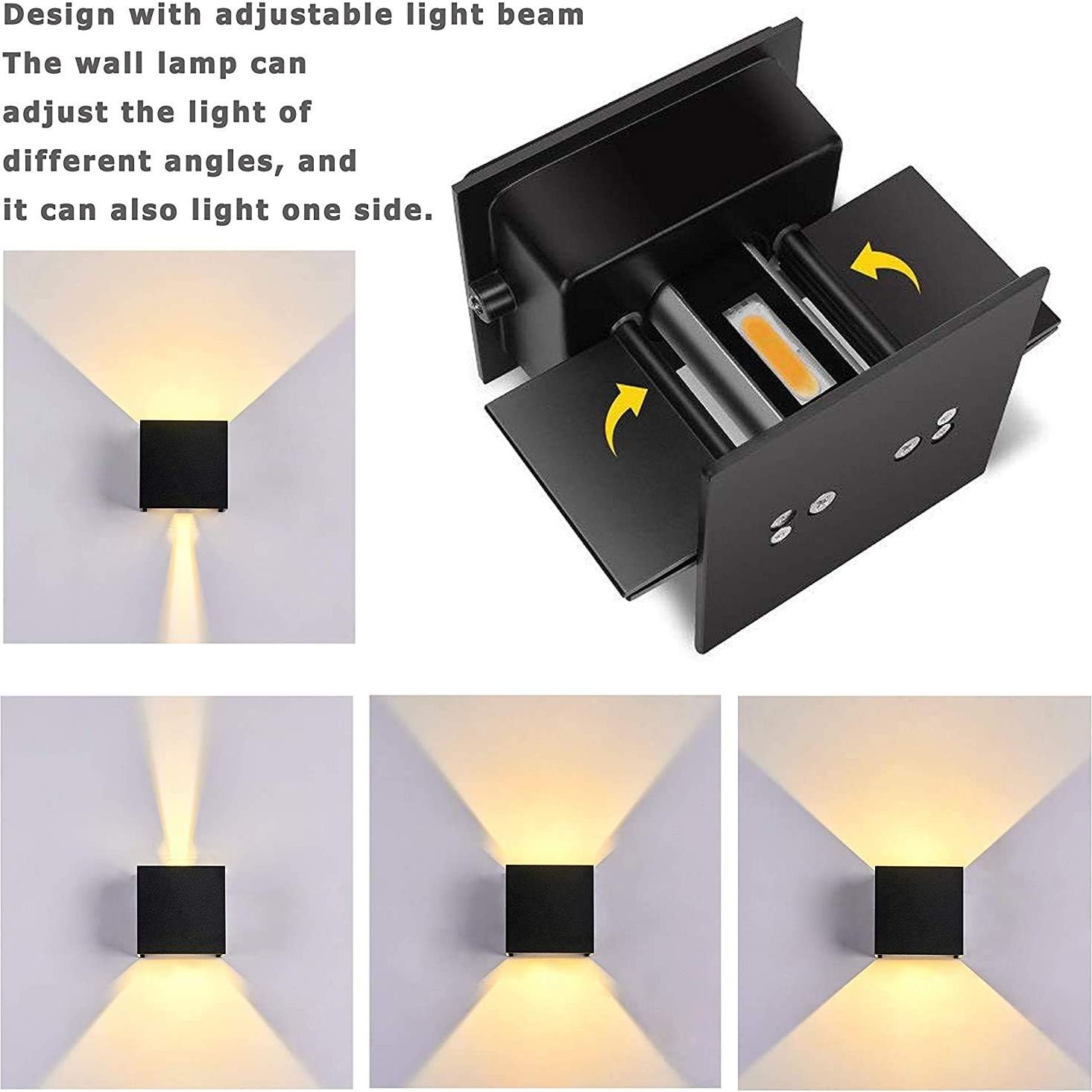 Aplique de Pared Exterior LED LANFU 6W Negro IP65 3000K