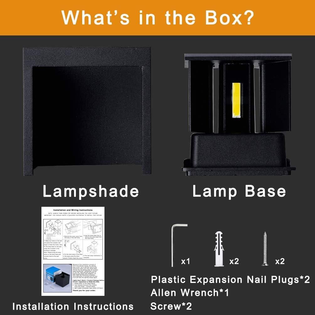 Aplique de Pared Exterior LED LANFU 6W Negro IP65 3000K