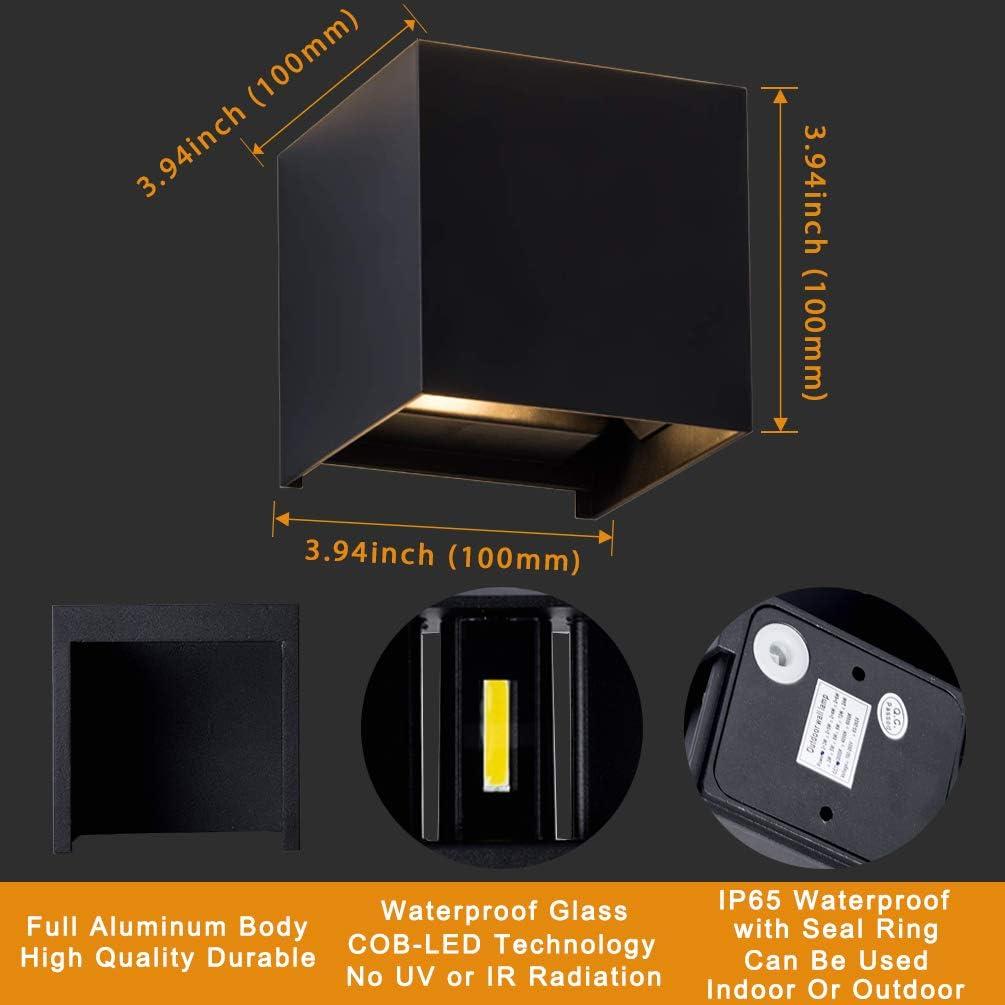 Aplique de Pared Exterior LED LANFU 6W Negro IP65 3000K
