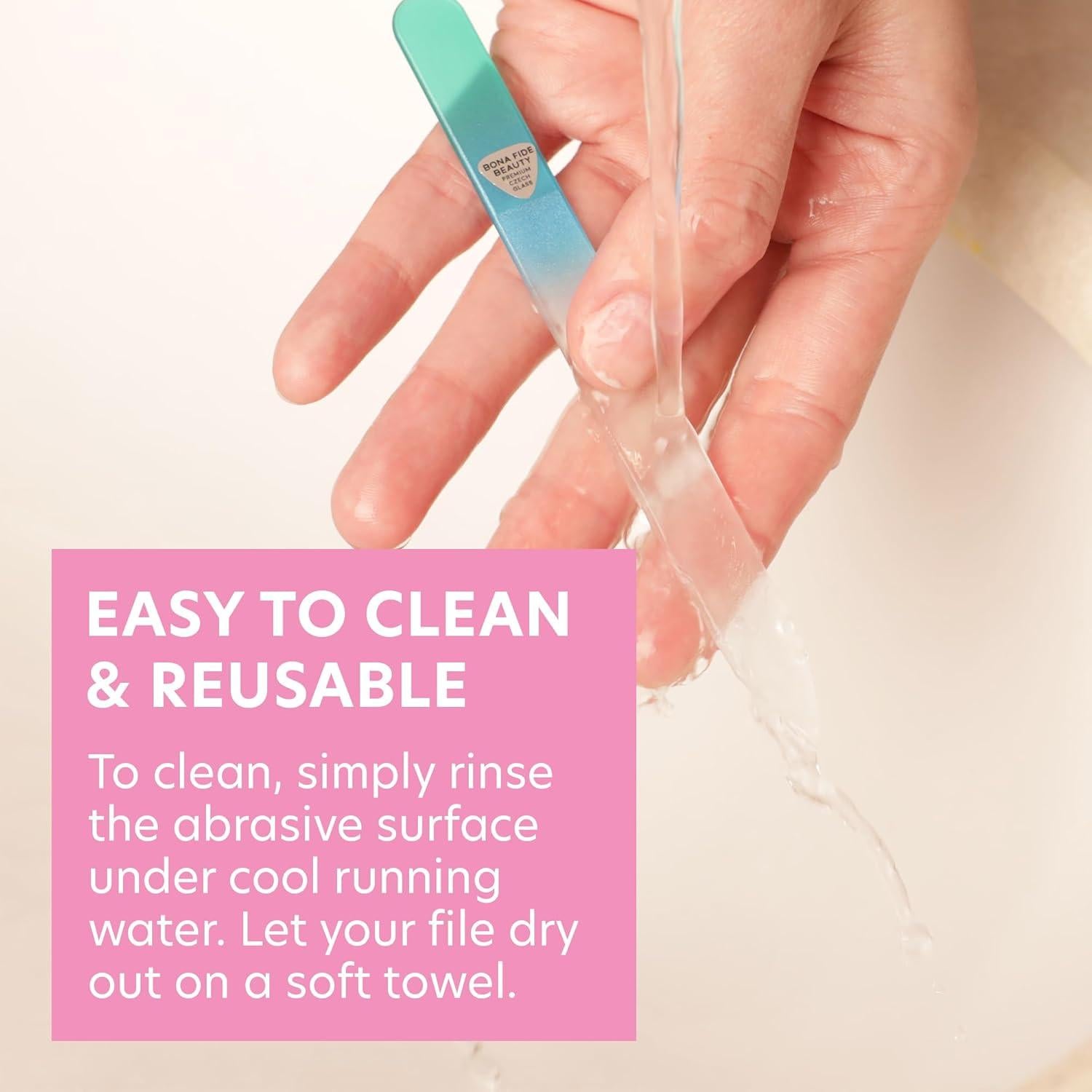 Lima de Uñas de Vidrio Checa Bona Fide Beauty Aqua 13.5cm