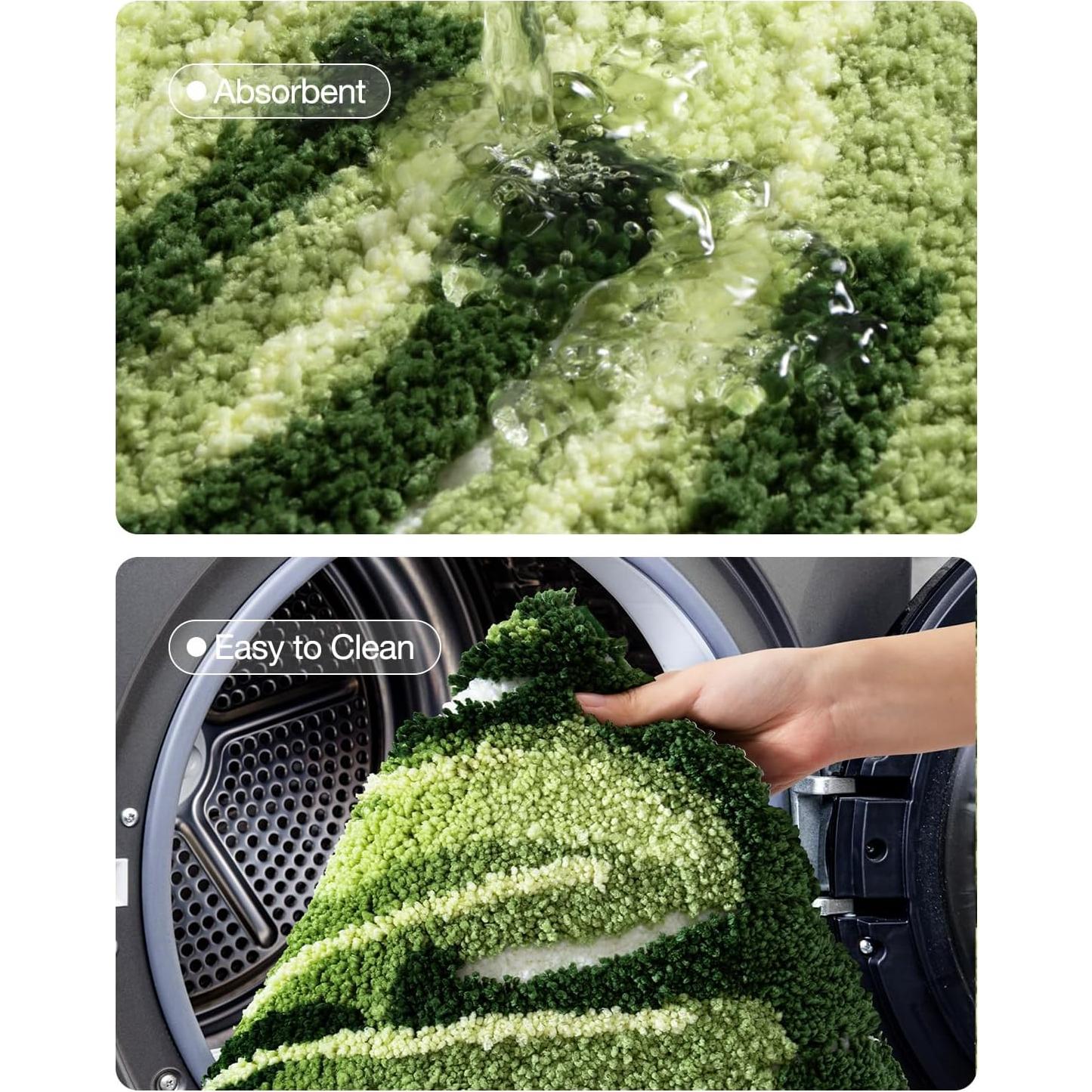 Alfombra de Baño LUMI Monstera 60x80cm Antideslizante