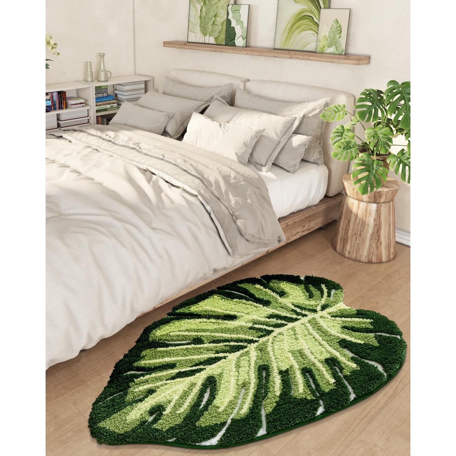 Alfombra de Baño LUMI Monstera 60x80cm Antideslizante
