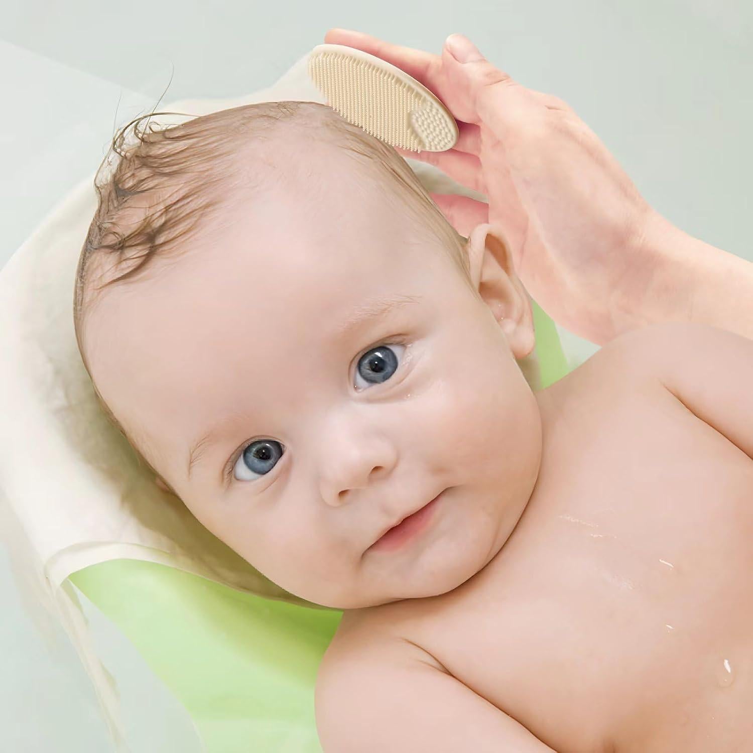 Pincel de Baño de Silicona PandaEar para Bebés - 4 Piezas Azul