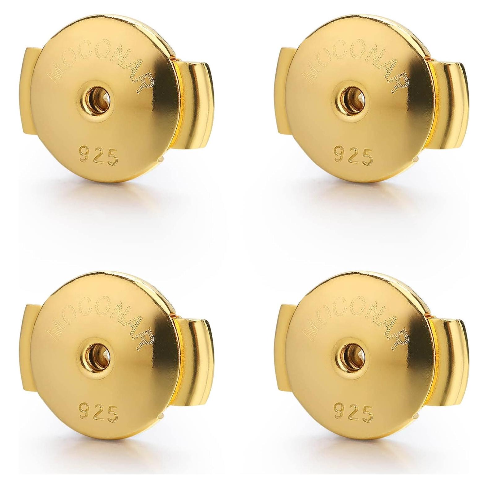 Respaldos de Pendientes Hipoalergénicos Moconar Oro 18K 4 Pcs