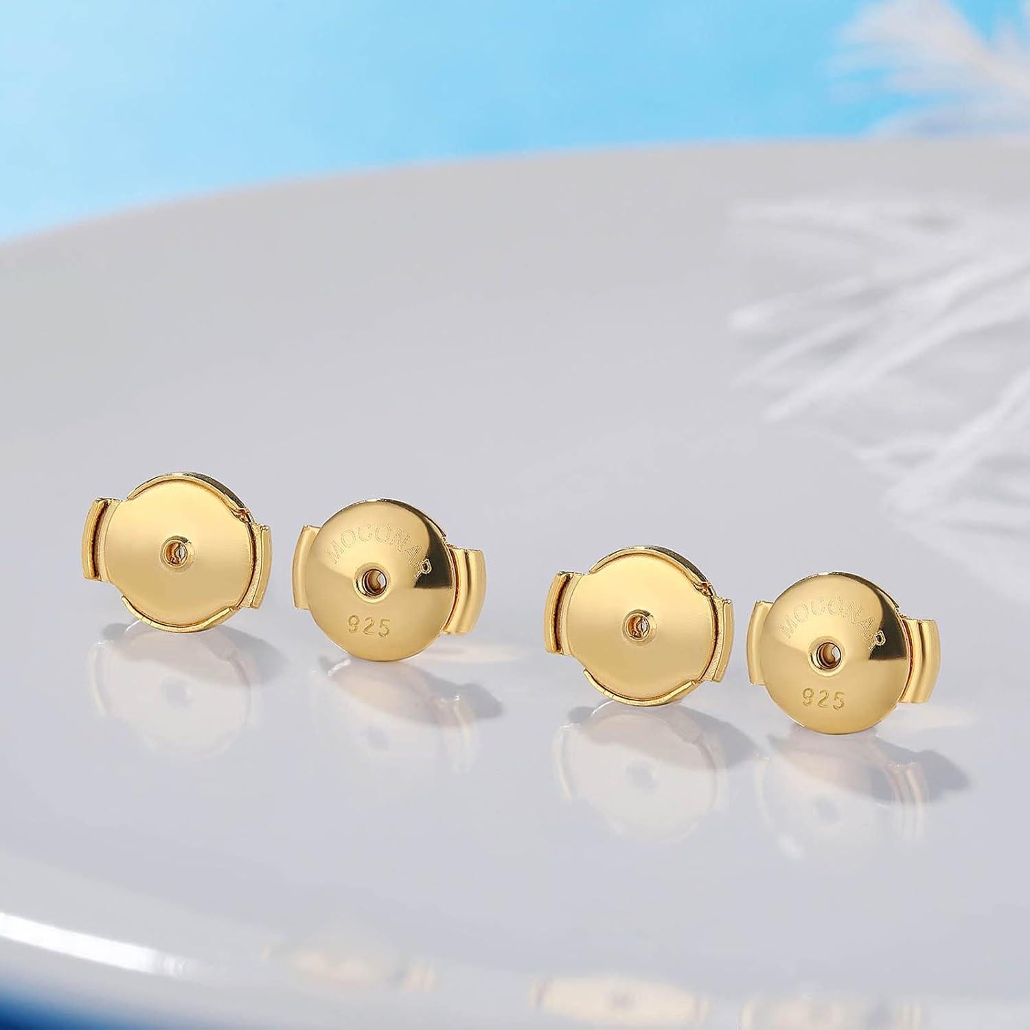 Respaldos de Pendientes Hipoalergénicos Moconar Oro 18K 4 Pcs