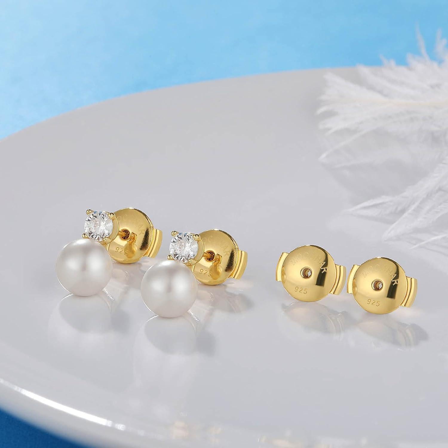 Respaldos de Pendientes Hipoalergénicos Moconar Oro 18K 4 Pcs