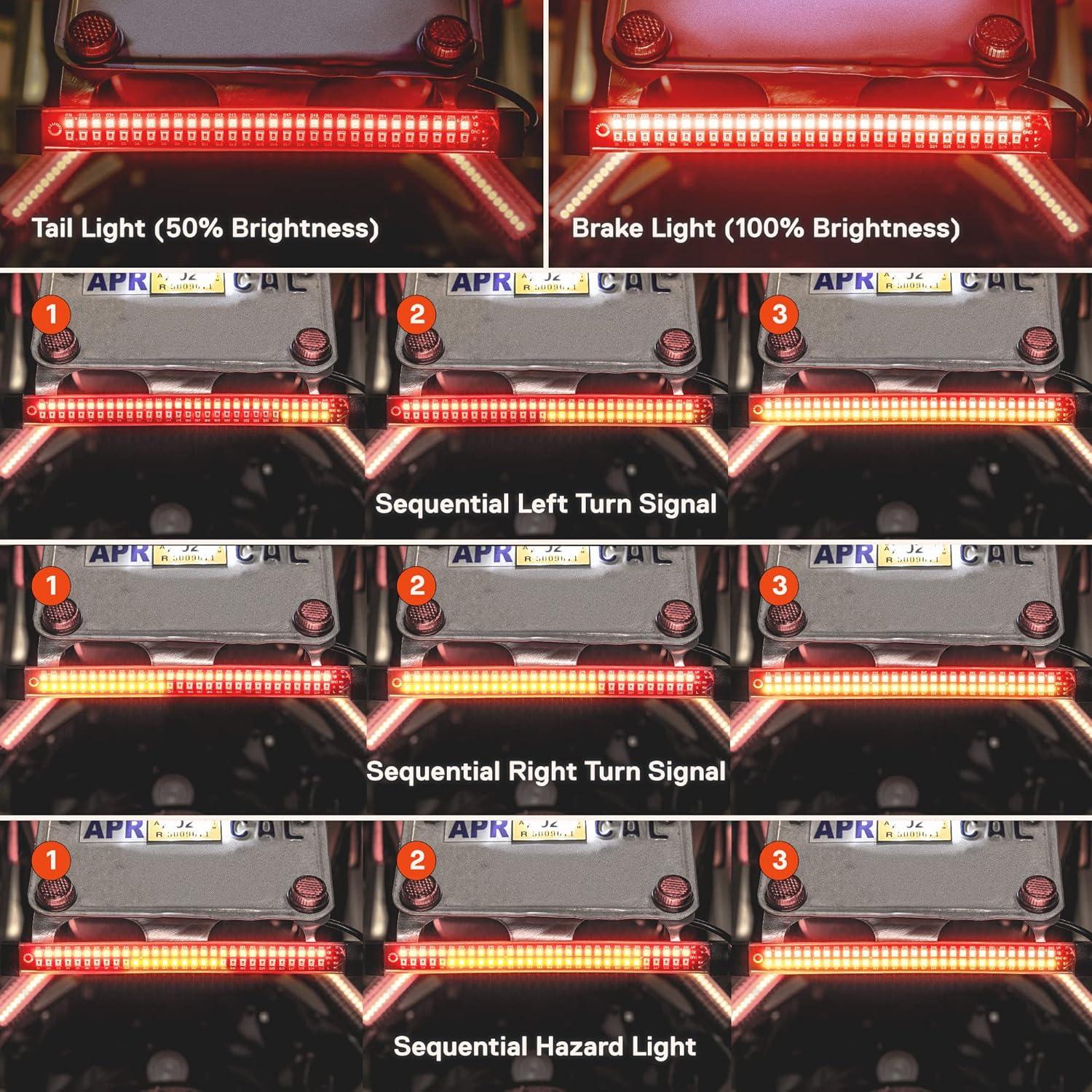 Tira de Luz LED Secuencial 8" ONLINE LED STORE Rojo/Ámbar