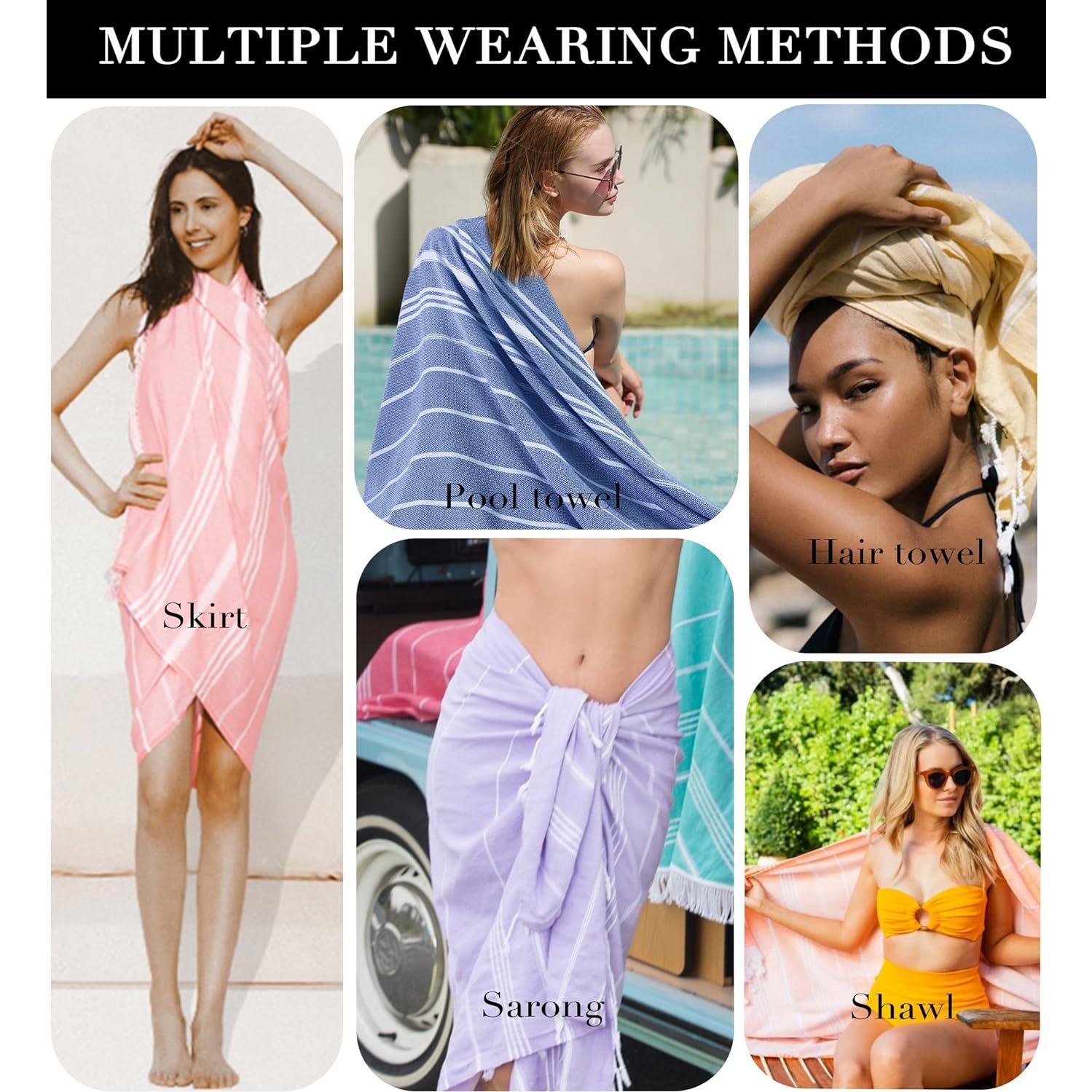 Toallas de Playa Turcas ANTFUNY 2 Paquetes Secado Rápido