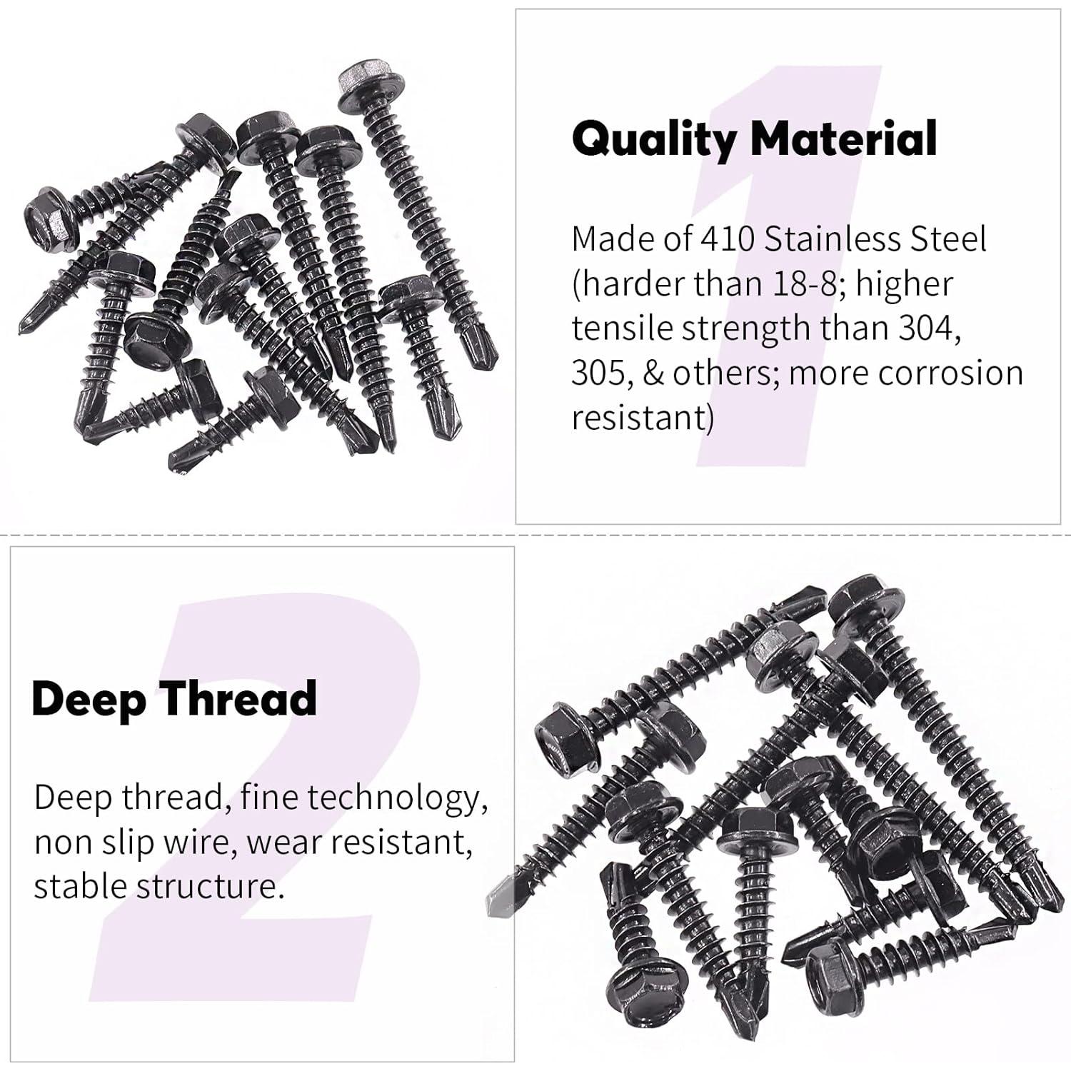Kit de Tornillos Autoperforantes Swpeet Acero Inoxidable 410 235Pcs