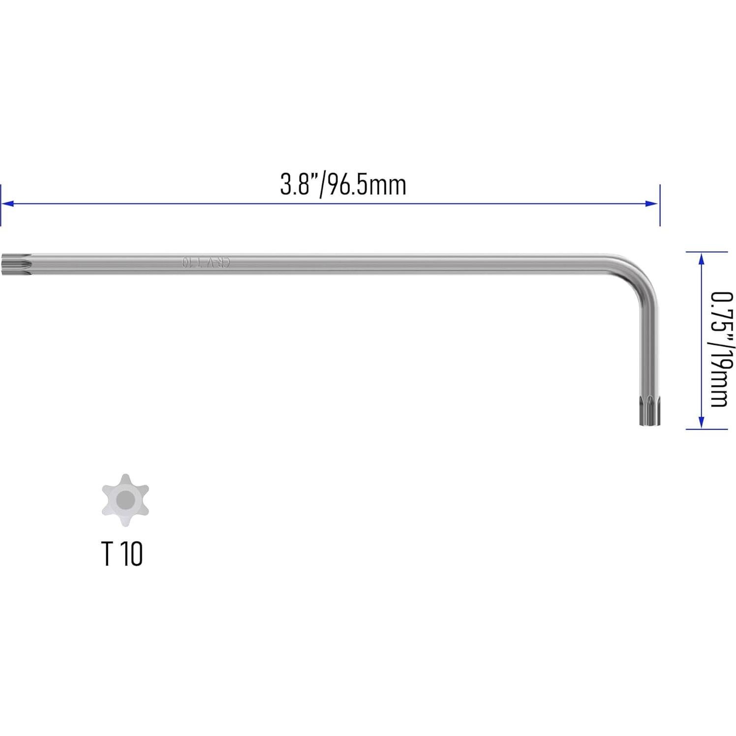 4 Piezas Llave Torx T10 FOCMKEAS Acero CRV a Prueba de Manipulación