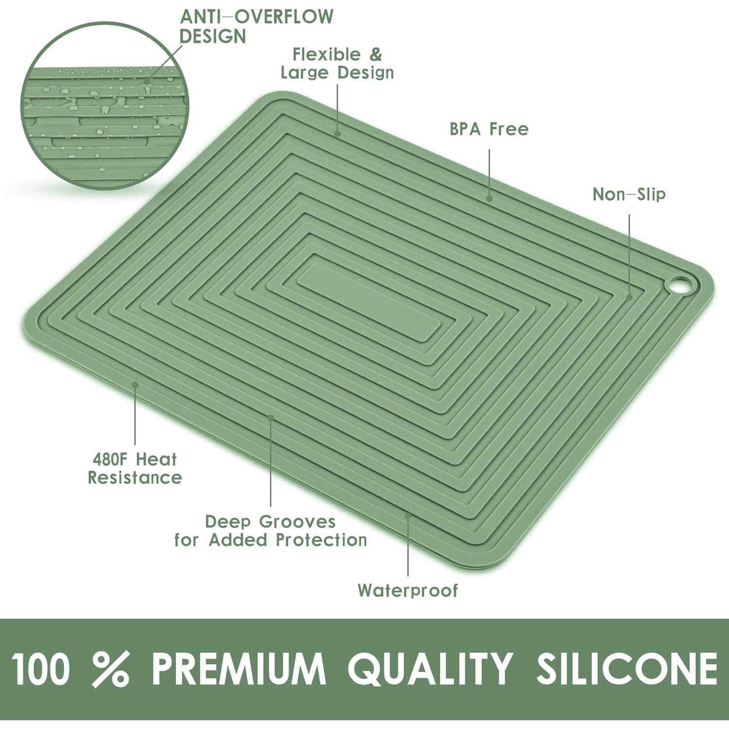 Trivetes de Silicona Nstezrne Verde Oliva, Juego de 2 Alfombrillas Resistentes al Calor