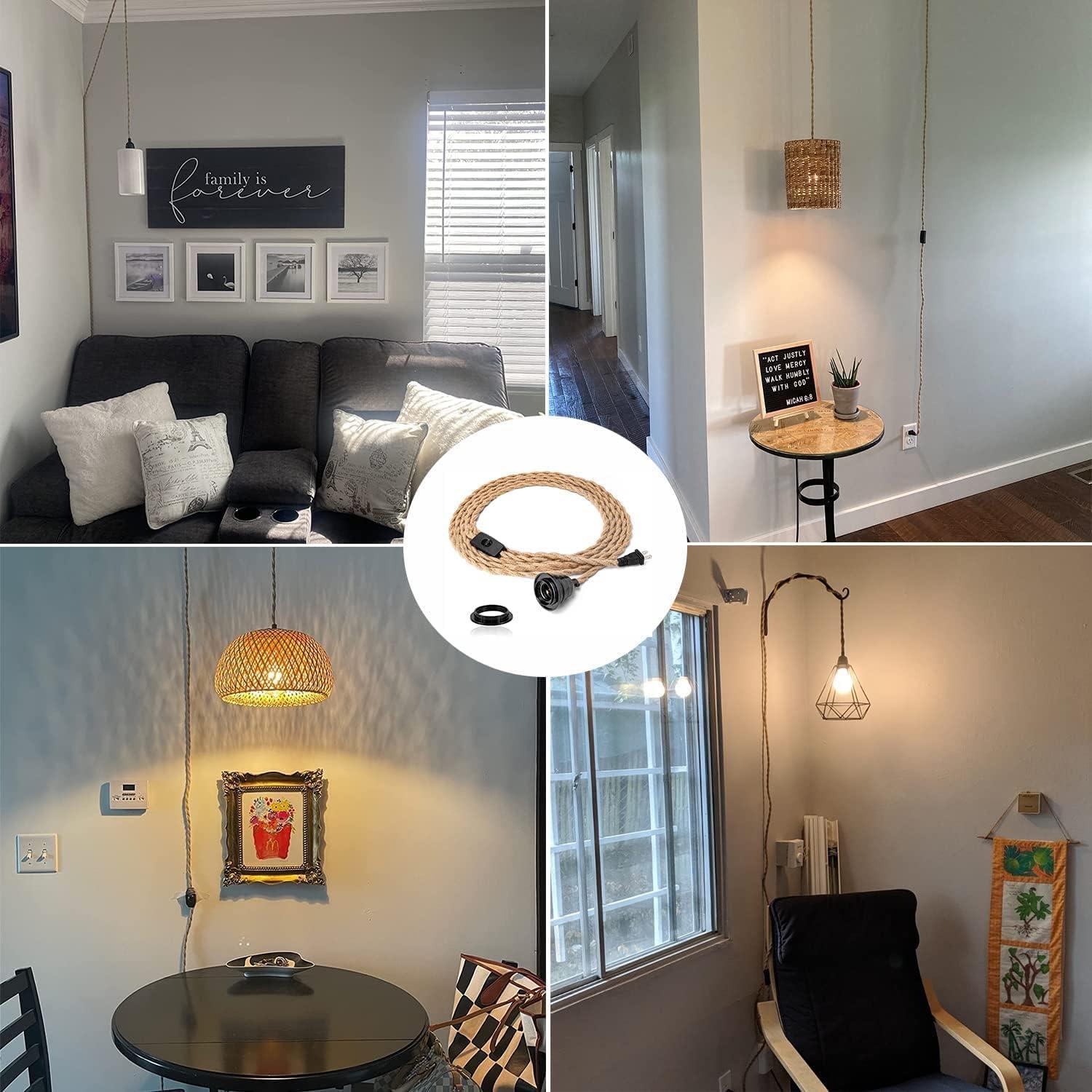 Luz Colgante Industrial CAFULAM 4.57m Cuerda de Cáñamo