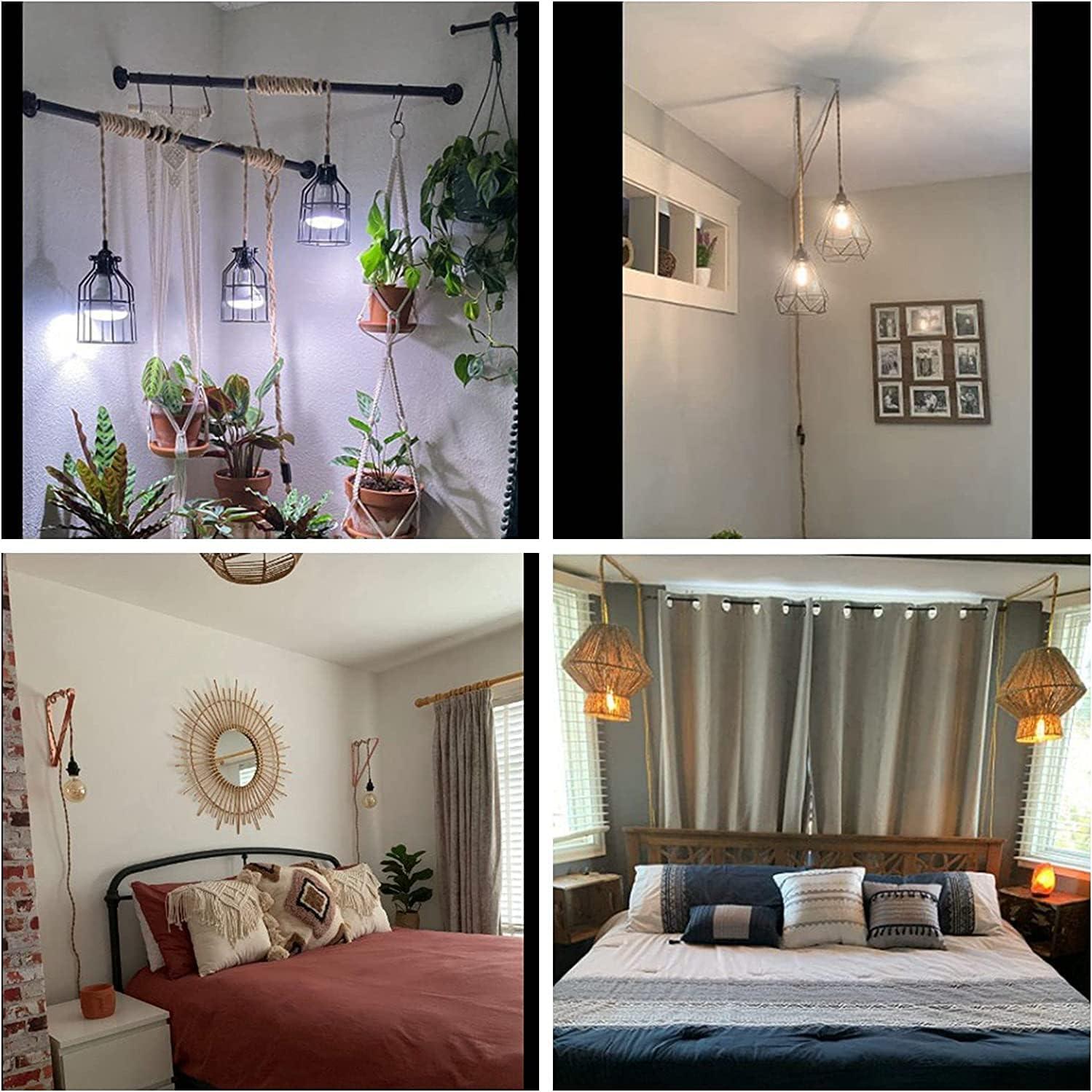 Luz Colgante Industrial CAFULAM 4.57m Cuerda de Cáñamo