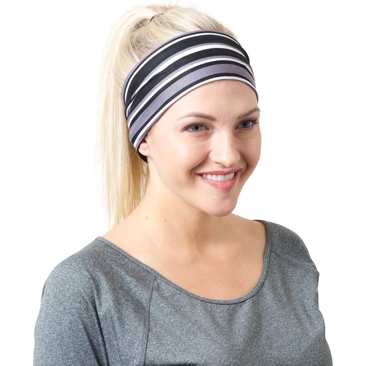 Banda Deportiva Elástica RiptGear para Mujeres - Antideslizante y Absorbente de Sudor - Paquete de 2