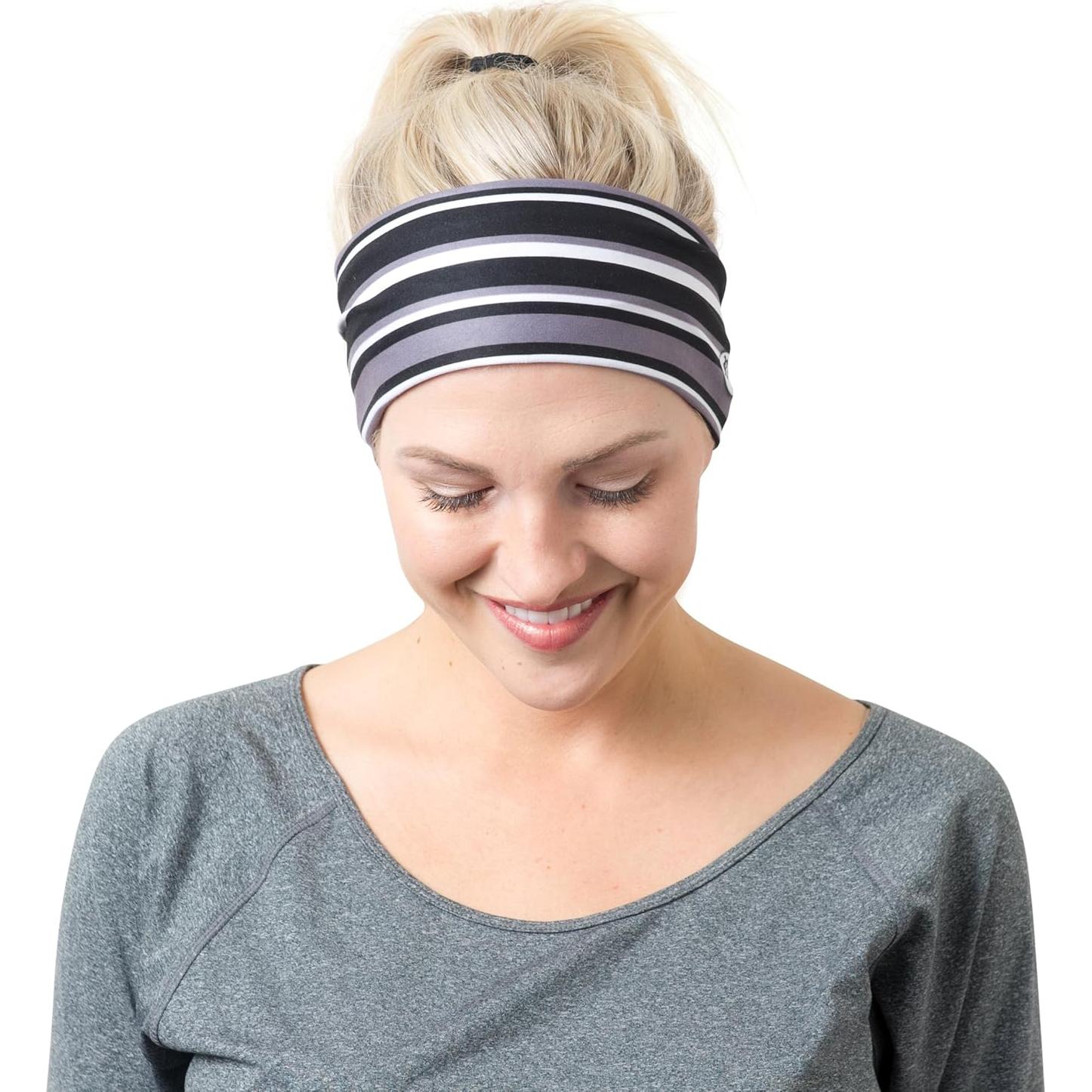 Banda Deportiva Elástica RiptGear para Mujeres - Antideslizante y Absorbente de Sudor - Paquete de 2