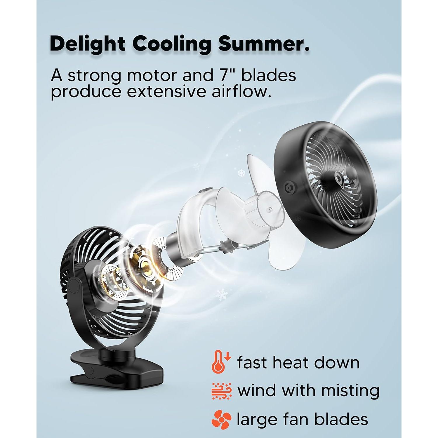 Ventilador Portátil de Nebulización TYZU G28 4000mAh 4 Velocidades