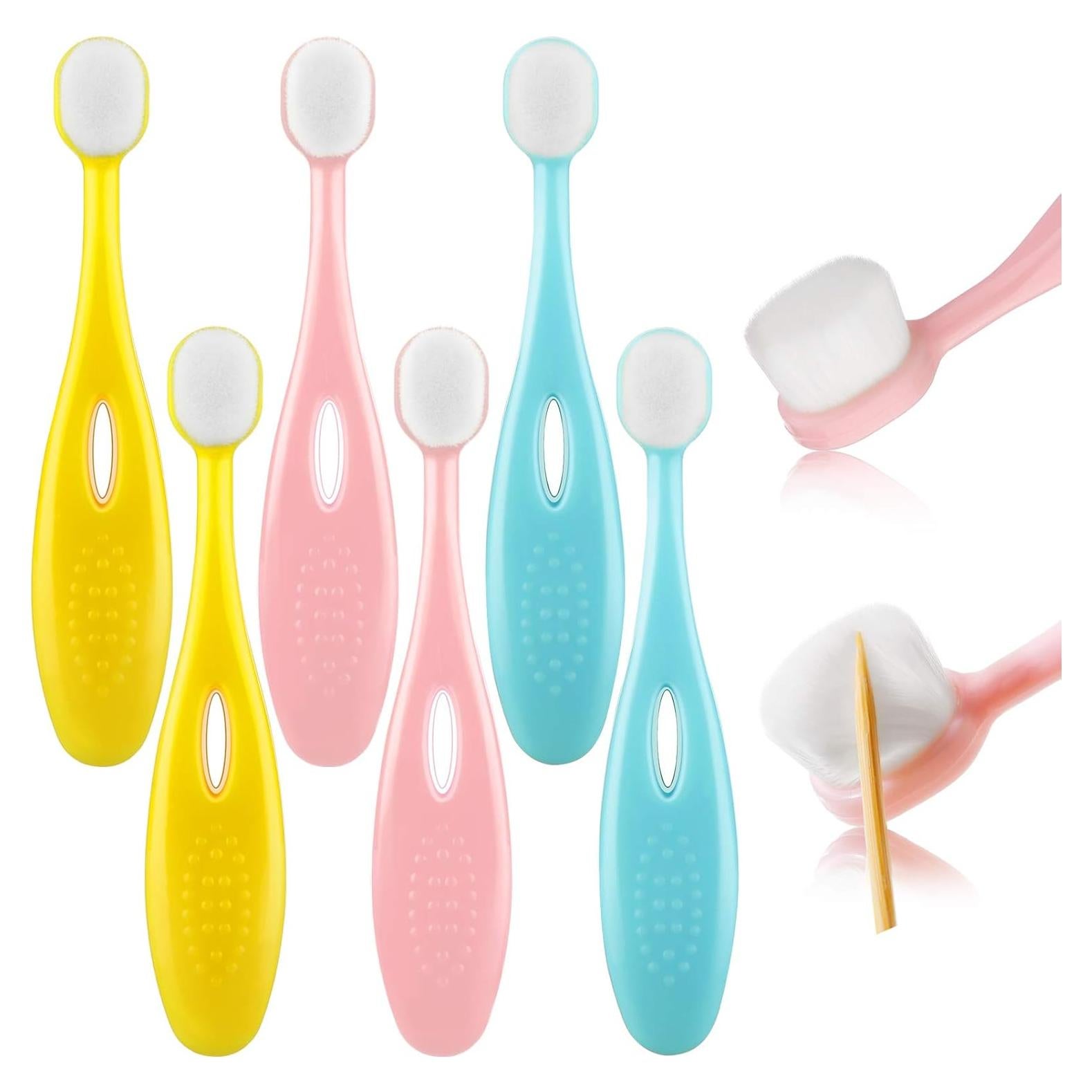 Juego de 6 Cepillos de Dientes Nano Extra Suaves Patelai