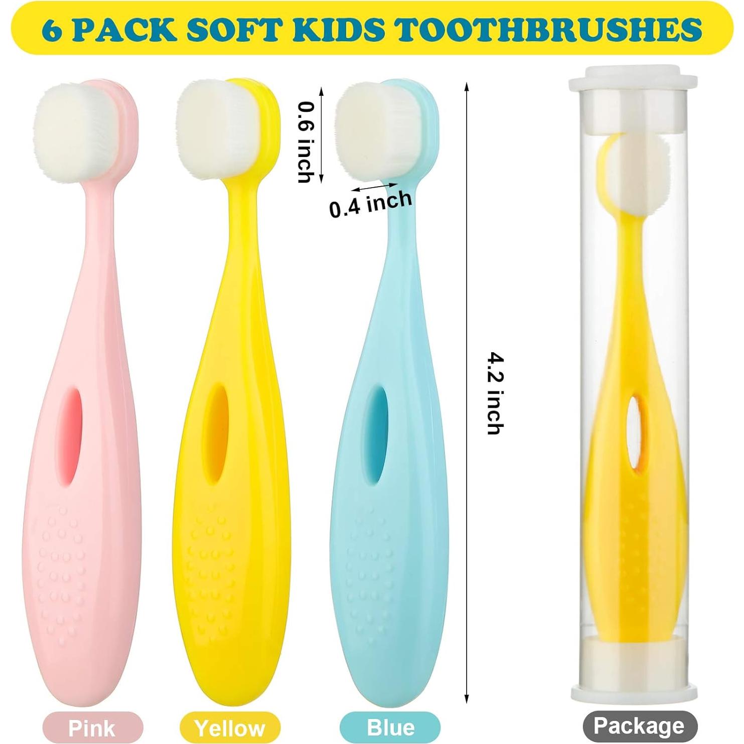 Juego de 6 Cepillos de Dientes Nano Extra Suaves Patelai