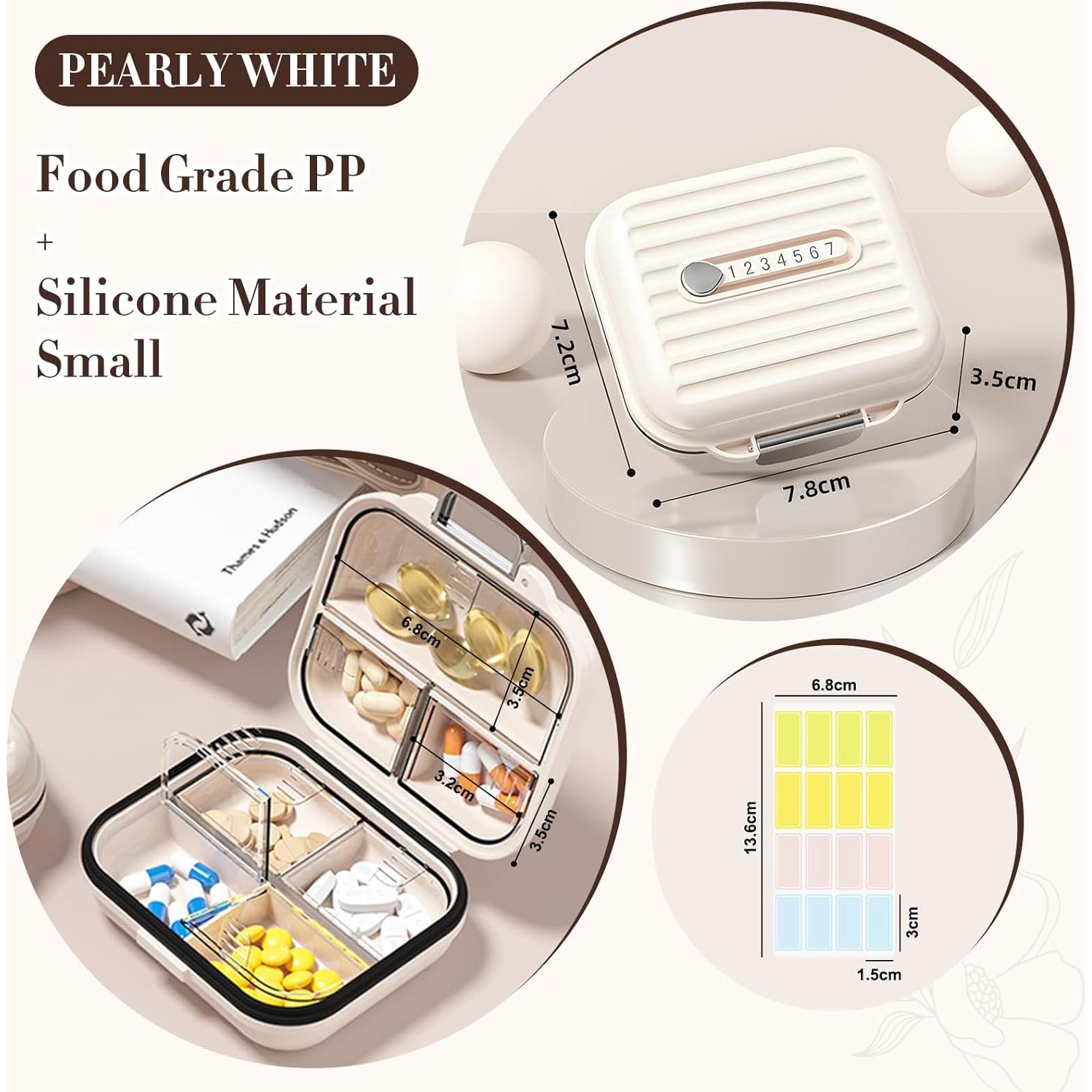 Organizador de Pastillas de Viaje Goffing Mini 7 Compartimentos