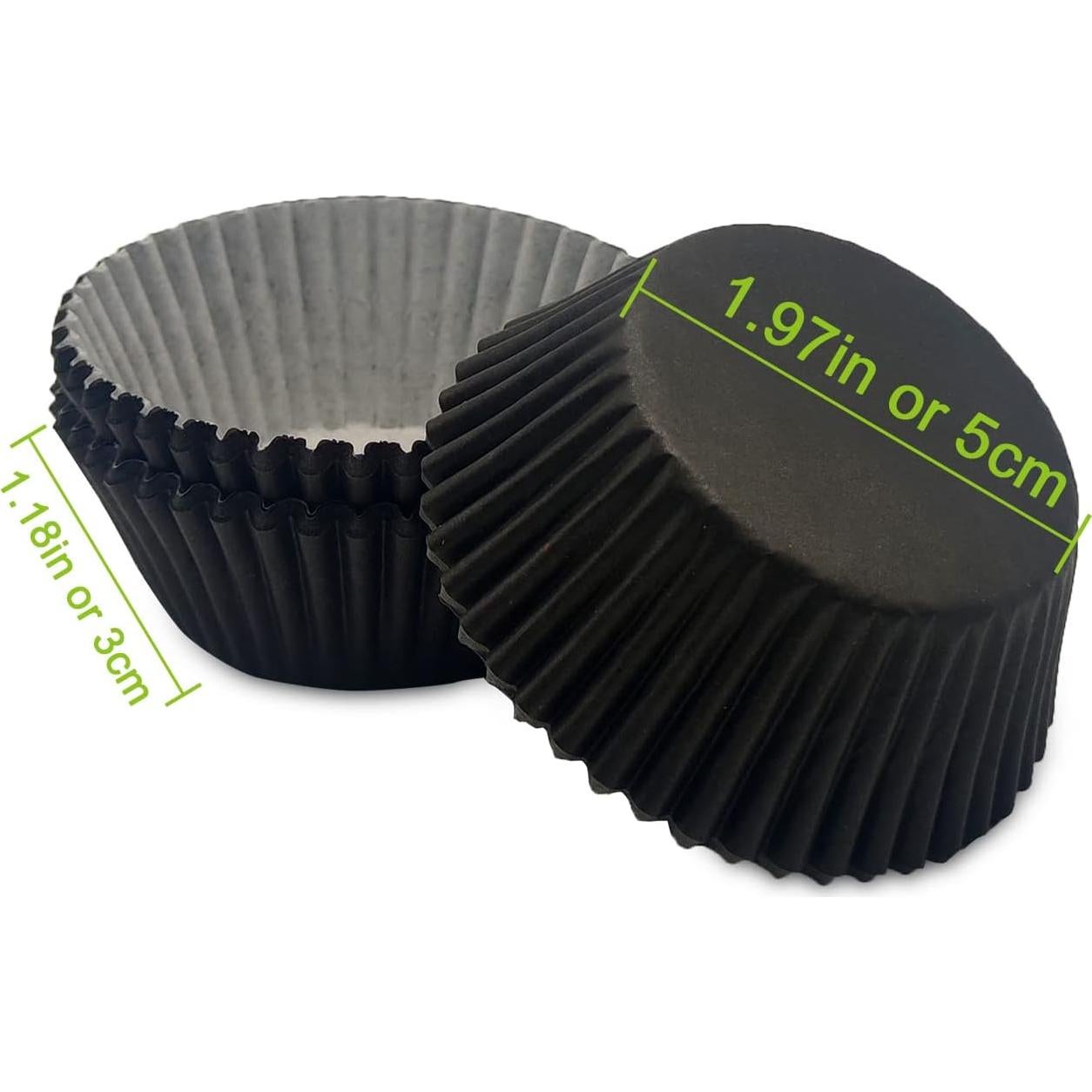 Forros de Cupcake Negros Bakehope, Paquete de 150 Unidades