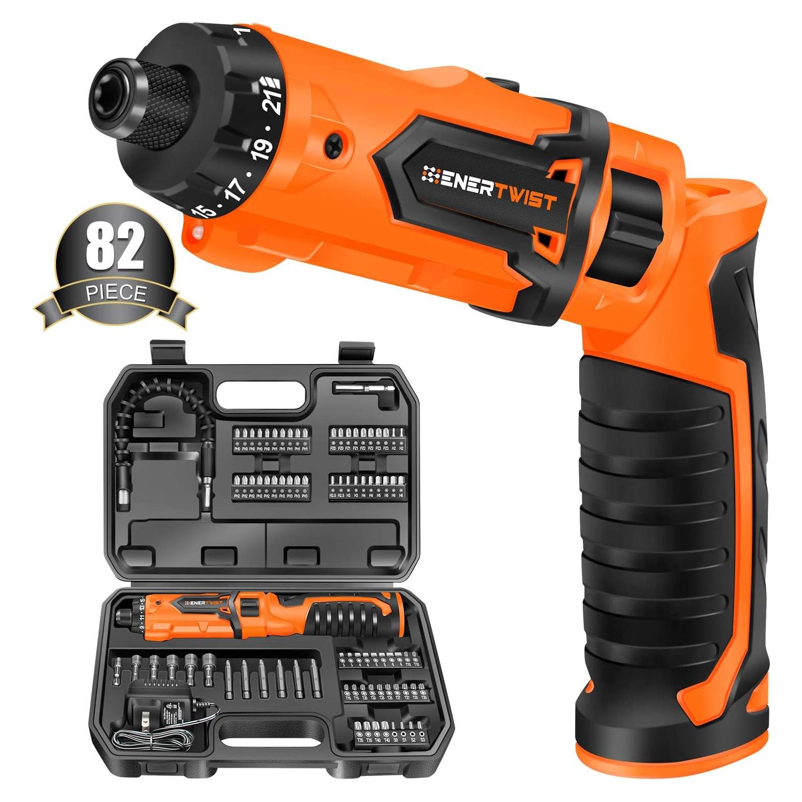 Destornillador Inalámbrico ENERTWIST 8V 10Nm 82 Accesorios