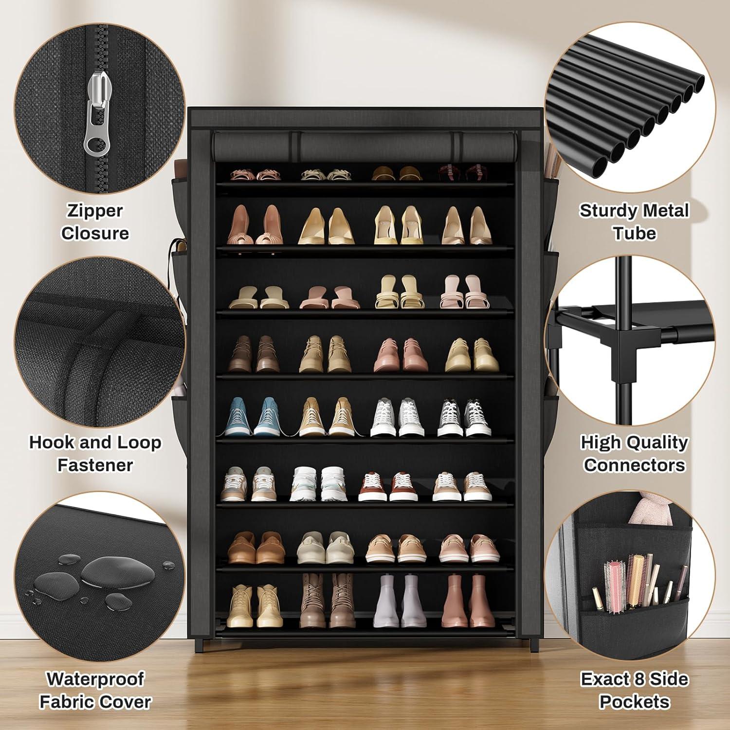 Estante para Zapatos VILICK 8 Niveles Organizador Negro