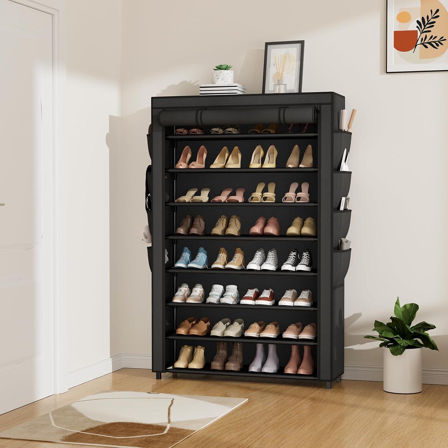Estante para Zapatos VILICK 8 Niveles Organizador Negro