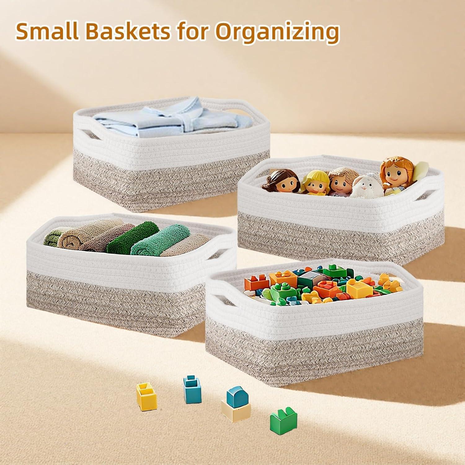 Cestas de Almacenamiento Tobulkirl 2 Paquete Algodón 30x20x11cm