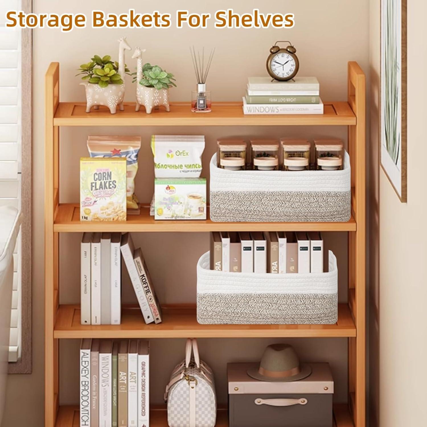 Cestas de Almacenamiento Tobulkirl 2 Paquete Algodón 30x20x11cm