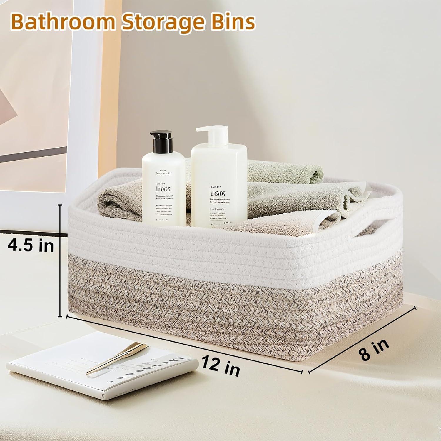 Cestas de Almacenamiento Tobulkirl 2 Paquete Algodón 30x20x11cm