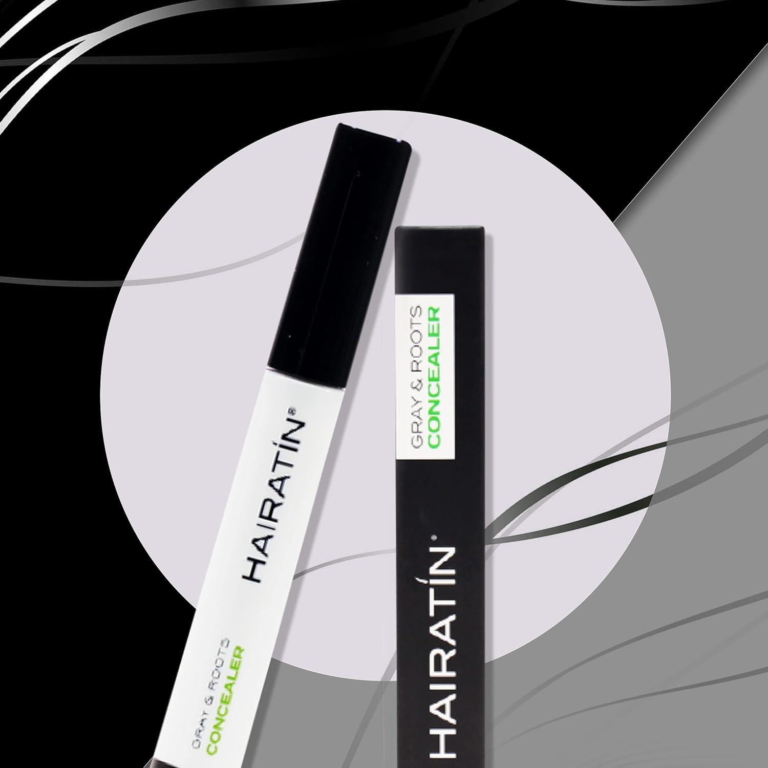 Hairatin Tinte Raíz Negro - Corrector de Cabello 6 Paquetes