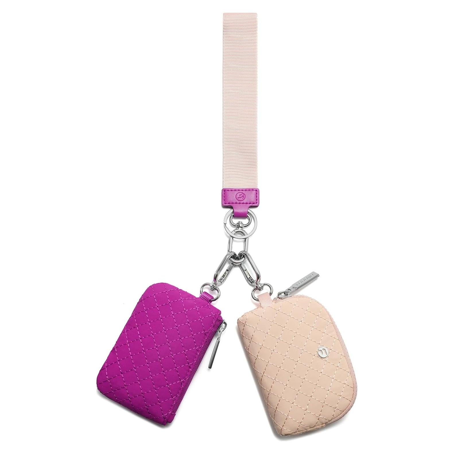 Cartera de muñeca FODOKO para mujeres, 2 en 1, beige/rosa