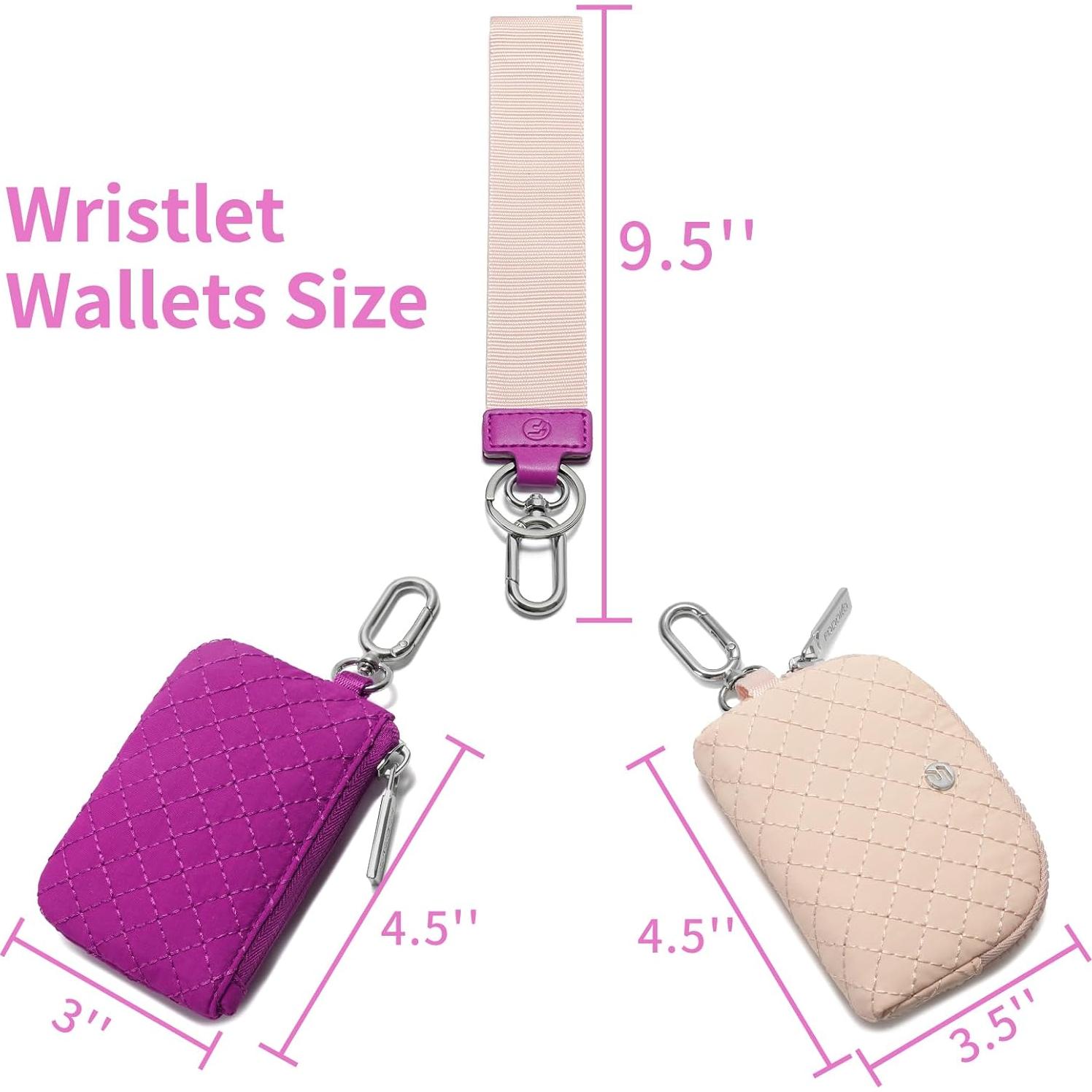 Cartera de muñeca FODOKO para mujeres, 2 en 1, beige/rosa