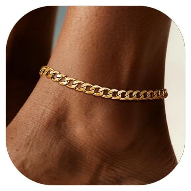 Cadena de Tobillo Ajustable ChainsPro Baño de Oro 18K 21.5cm