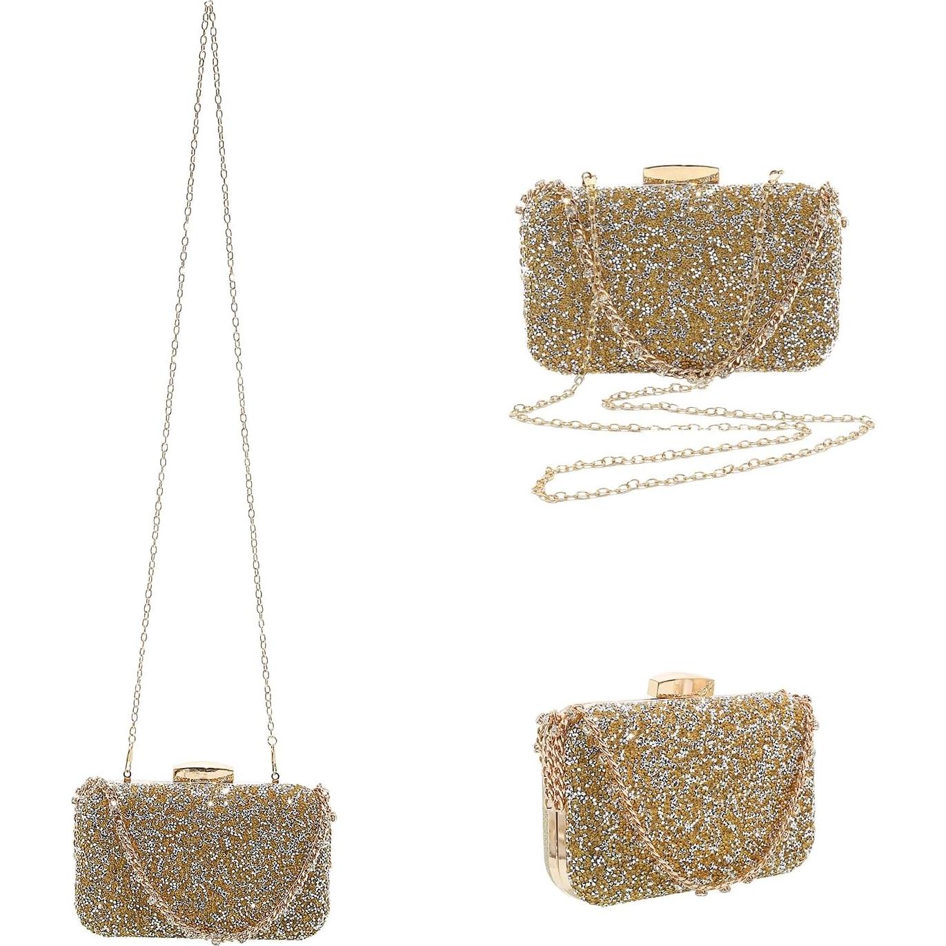 Bolso de mano de cristal YUHATRG con strass para mujer 21.5x6.5x15 cm