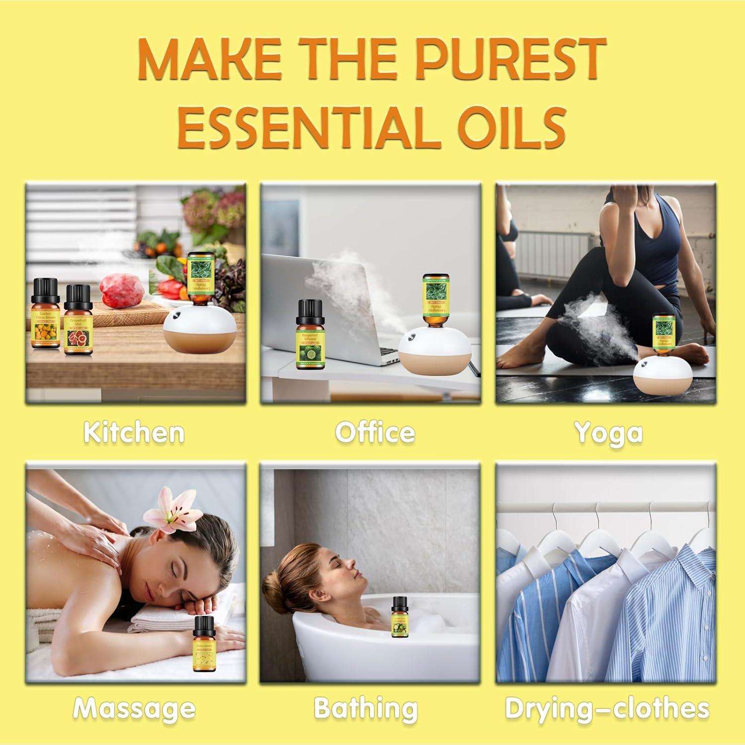 Juego de Aceites Esenciales Cítricos WECONA 6x10ml Aromaterapia