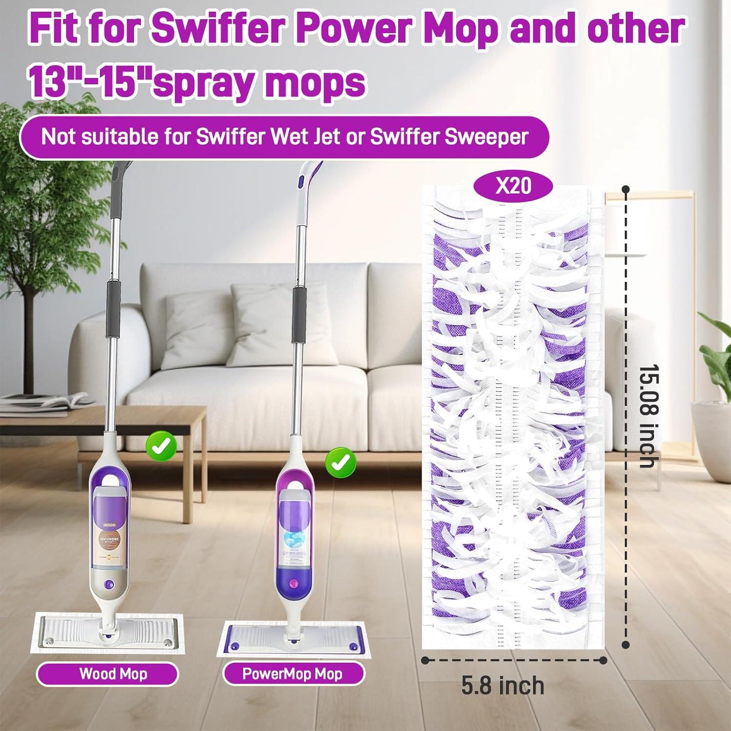 20 Almohadillas de Microfibra para Swiffer Power Mop 38.4x14.7cm