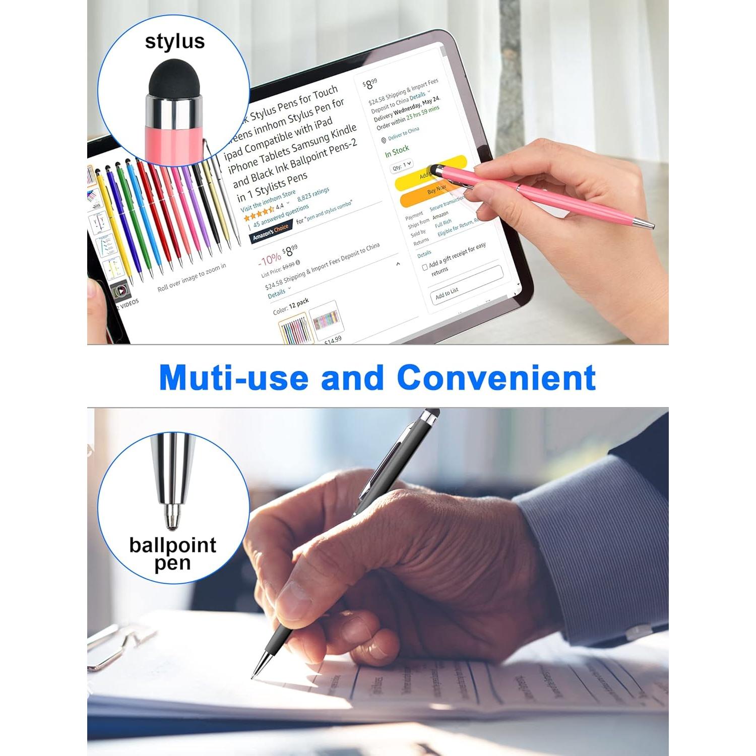 Bolígrafos Stylus 2 en 1 innhom - 12 Colores para Pantallas Táctiles