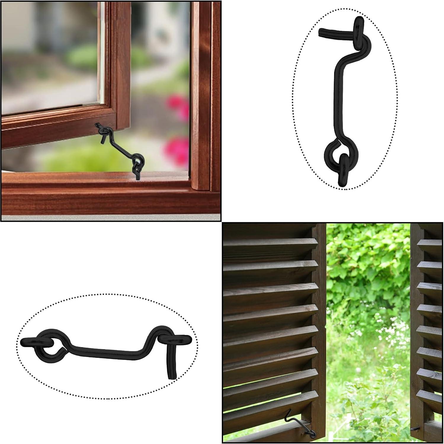 Gancho de Pestillo de Puerta Litoexpe 5 Pcs Acero Carbono Negro