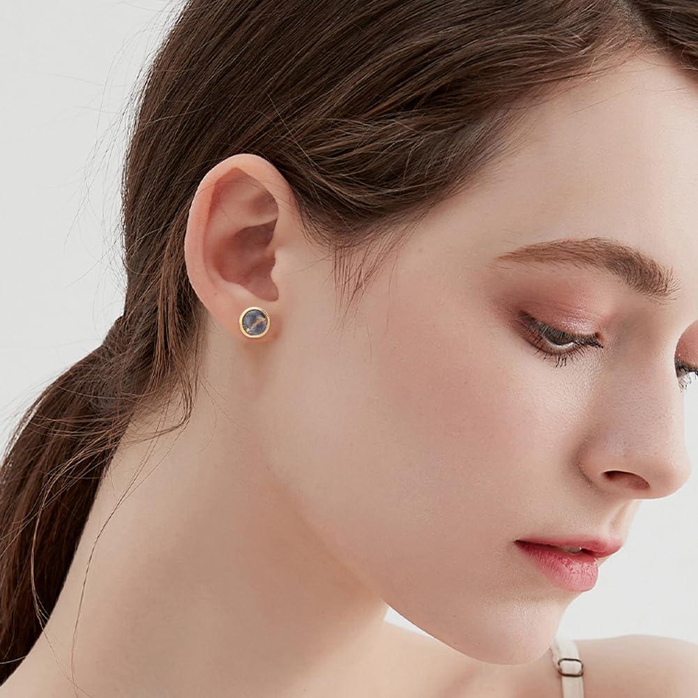 Beebeecraft 40 Conjuntos Pendientes Bezel Acero Inoxidable 18K